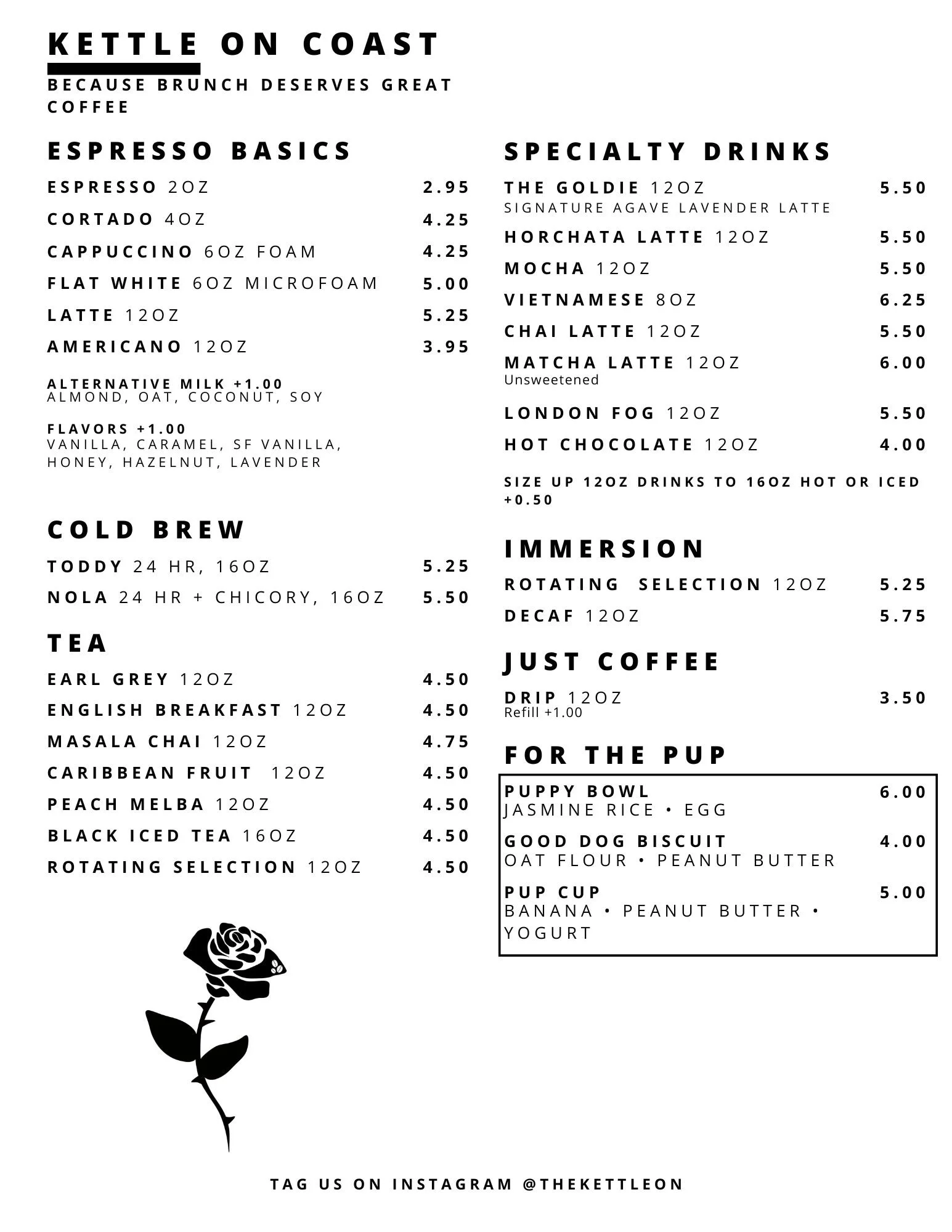 coast drink menu