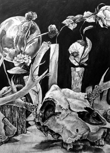 Skull Still Life, 2017
by Jordan Richter
Charcoal on archival paper
18" x 24"

Prints available in shop