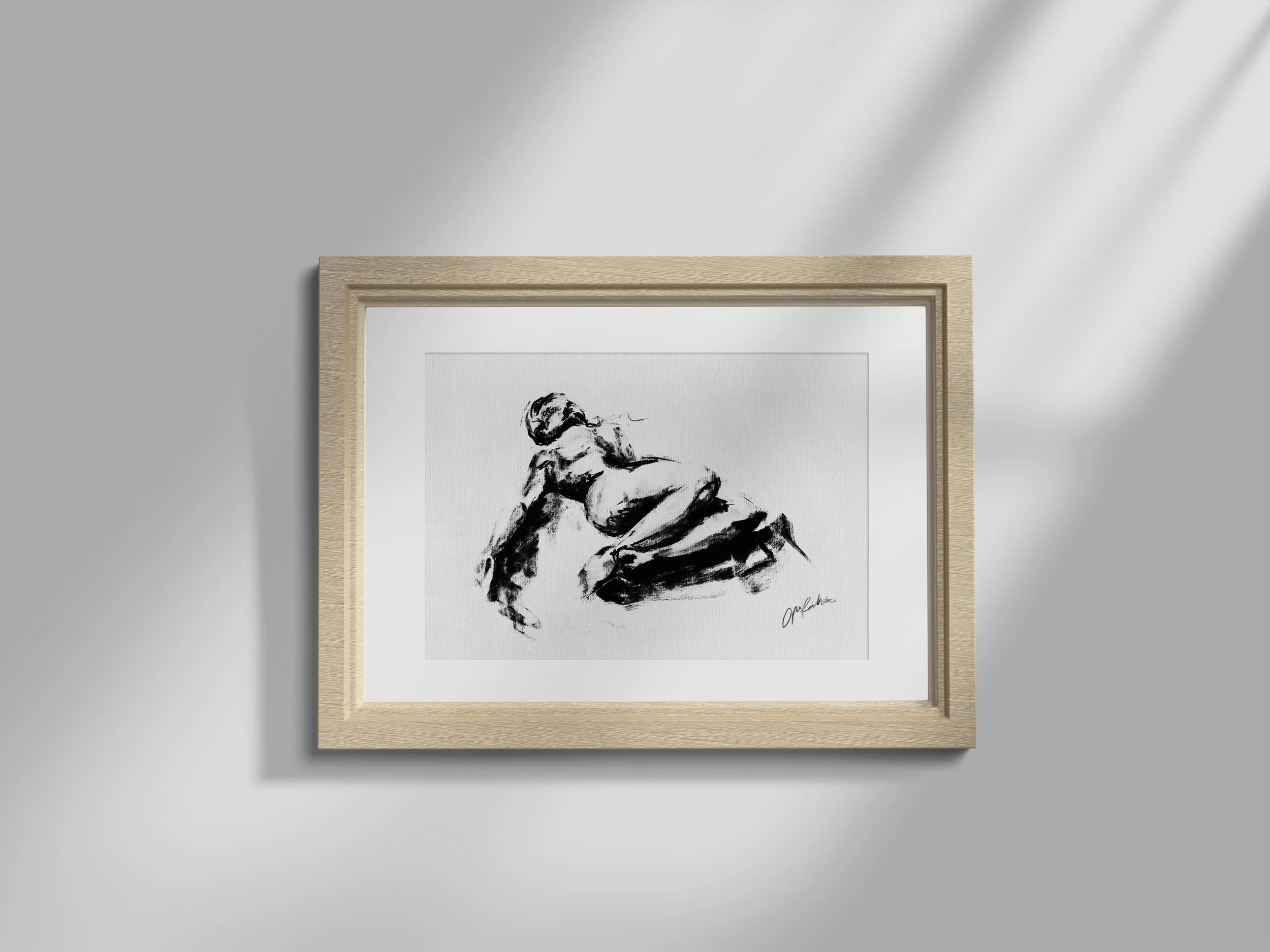 Charcoal Figure Art Print
