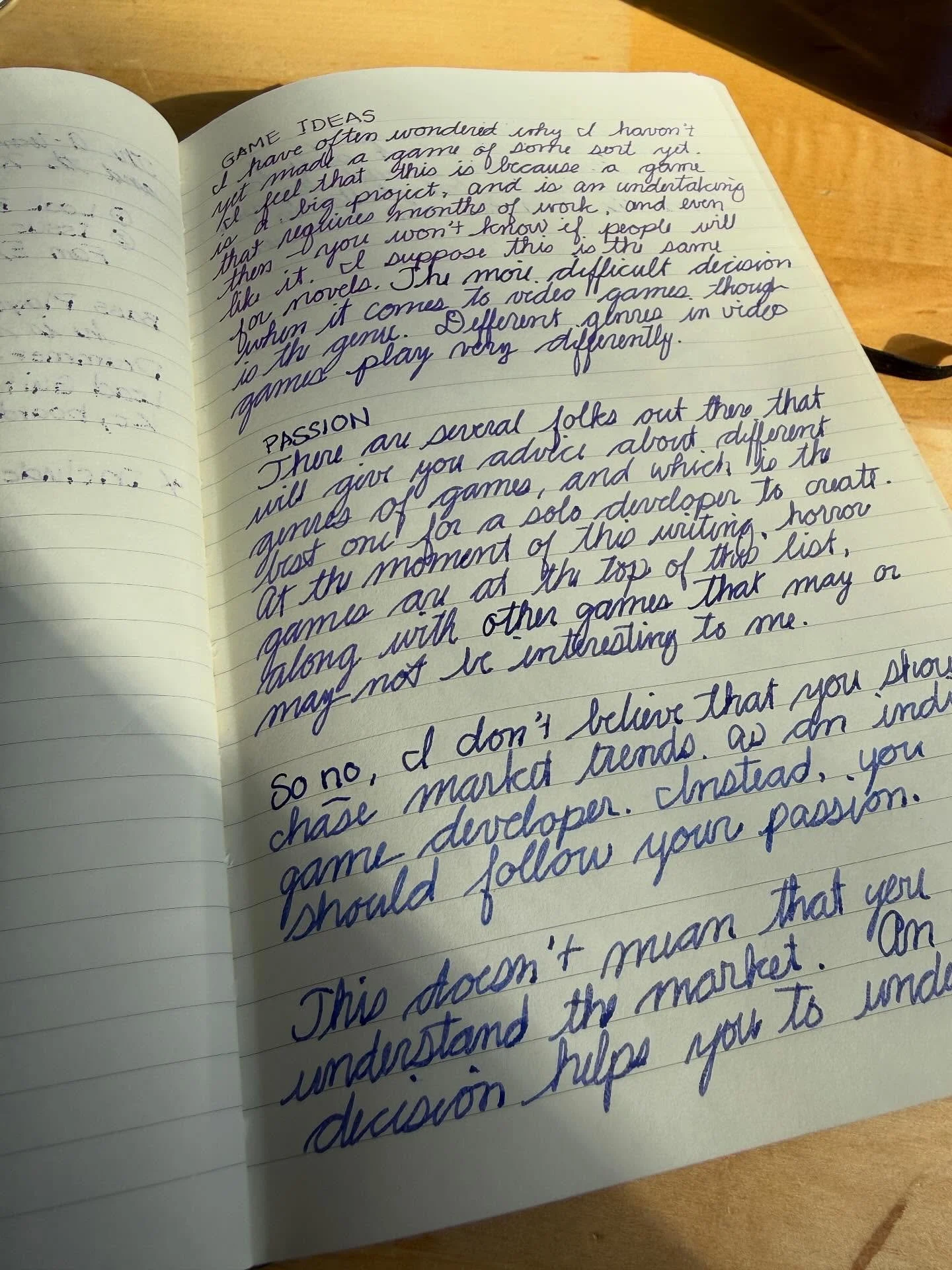 Writing down a few notes about game design. A creative pursuit should be about what you want to express to the world and not about chasing trends. Believe in yourself and create something you are passionate about. #art #gamedesign #writing