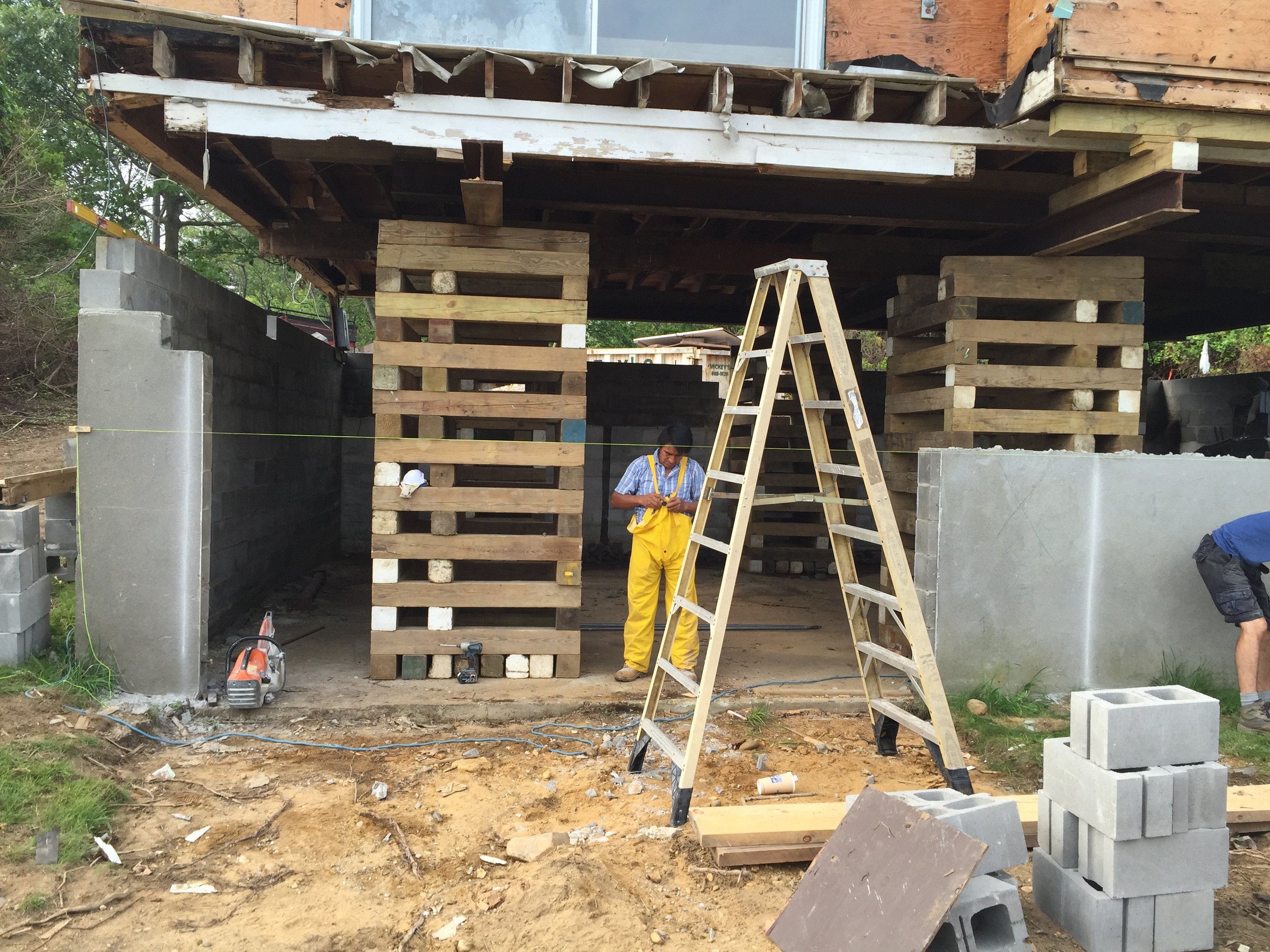 Before, raising to repair foundation