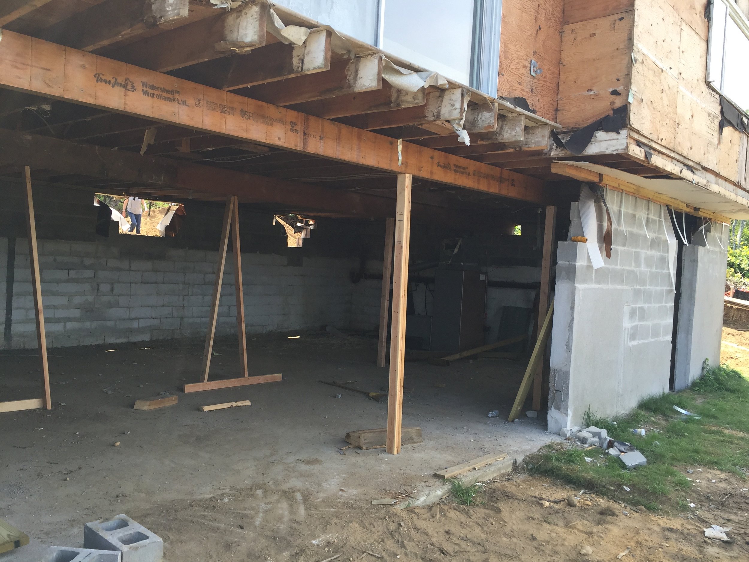 In progress repairs and conversion to living space