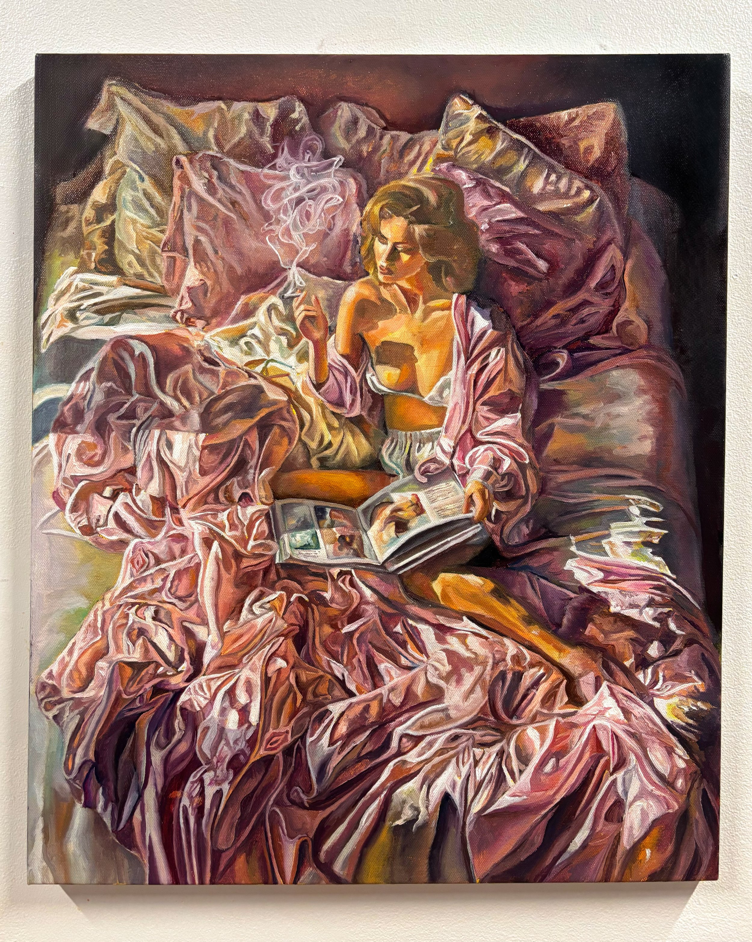 “Where She Lingers”, oil and acrylic on canvas, 20”x24”