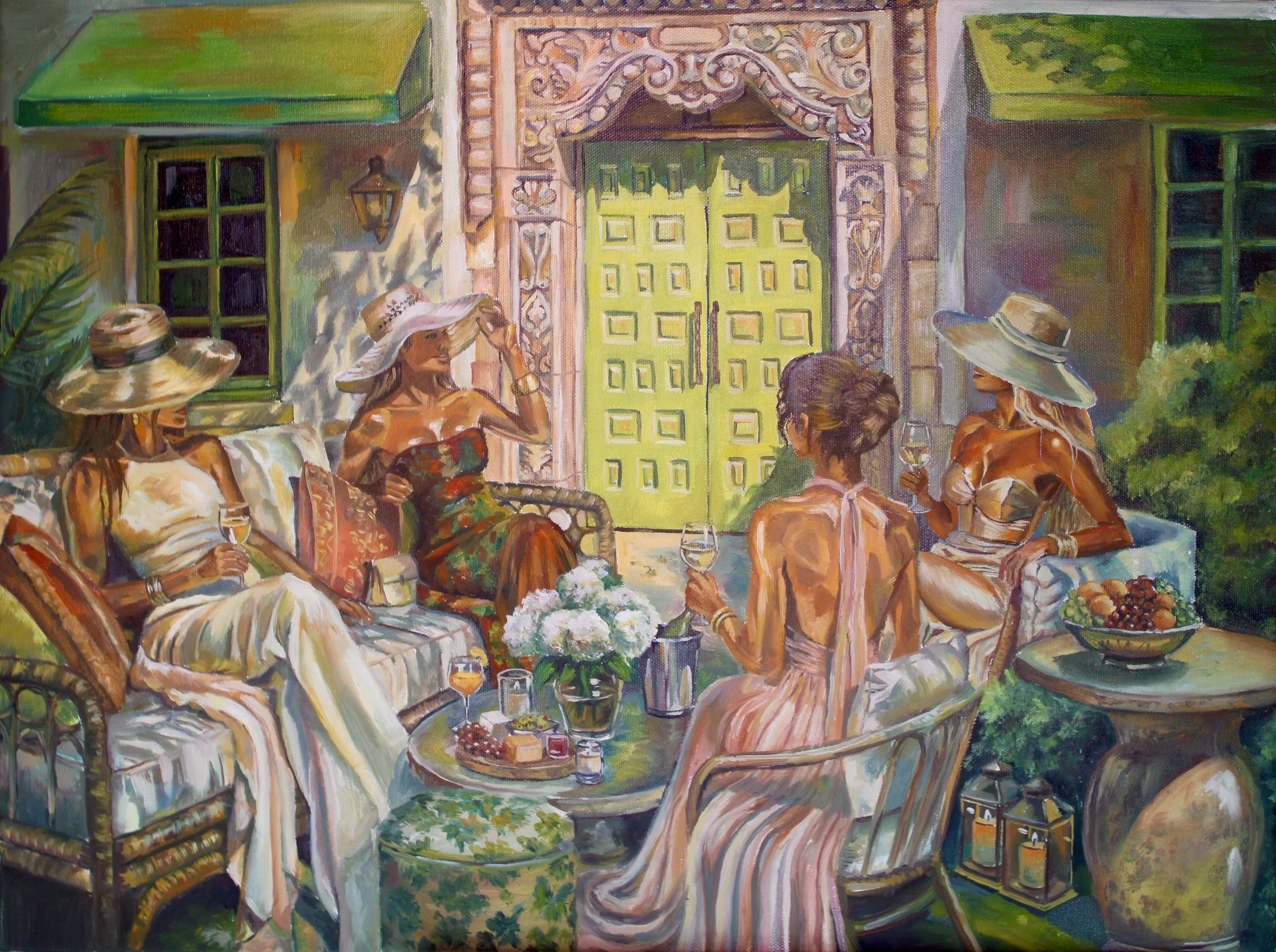 "4 O'clock in Miami", oil and acrylic on canvas, 18"x24"