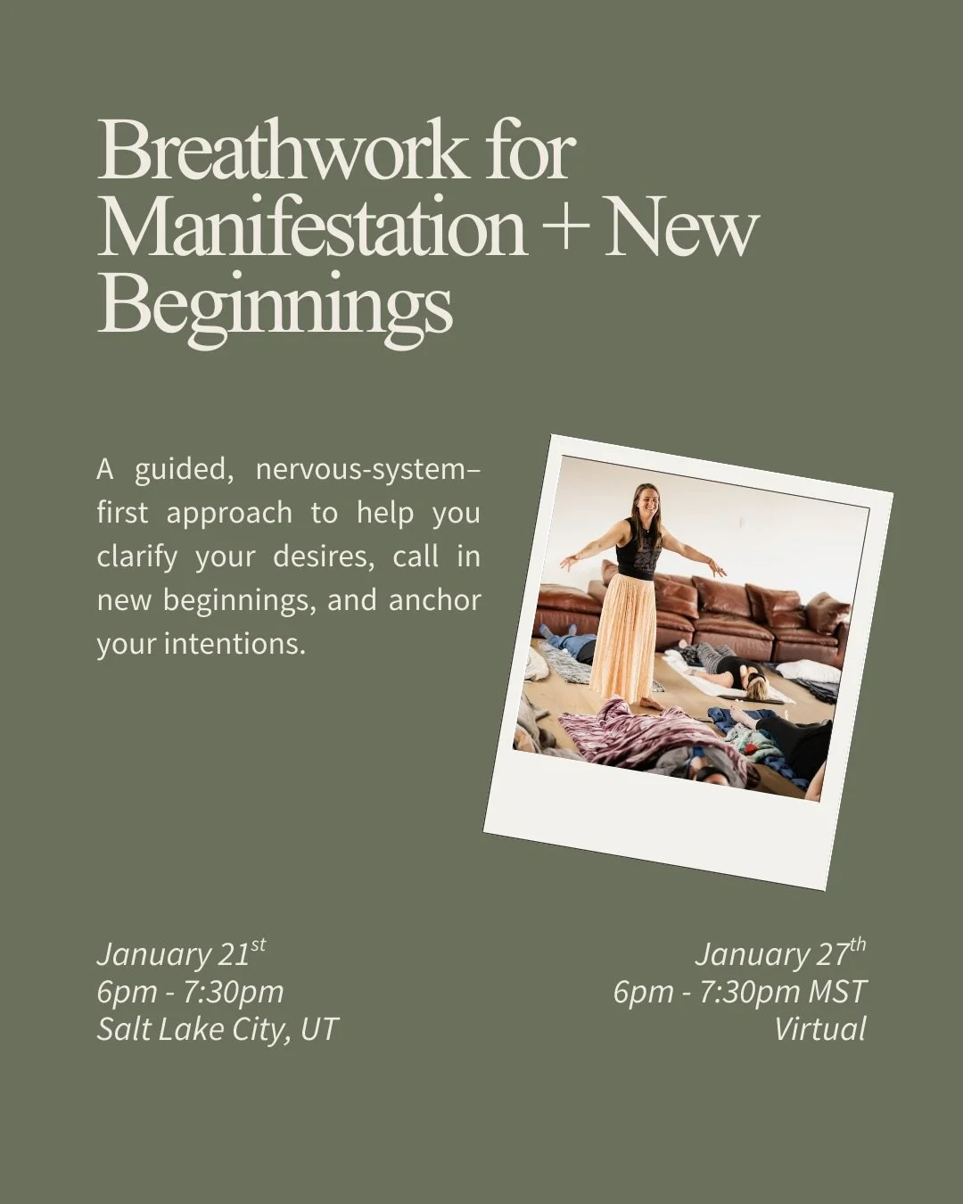 Ready to breathe in clarity and breathe out what no longer serves you? 🌬️

My Breathwork for Manifestation &amp; New Beginnings classes are designed to help you set intentional desires, regulate your nervous system, and tap into a more aligned versi