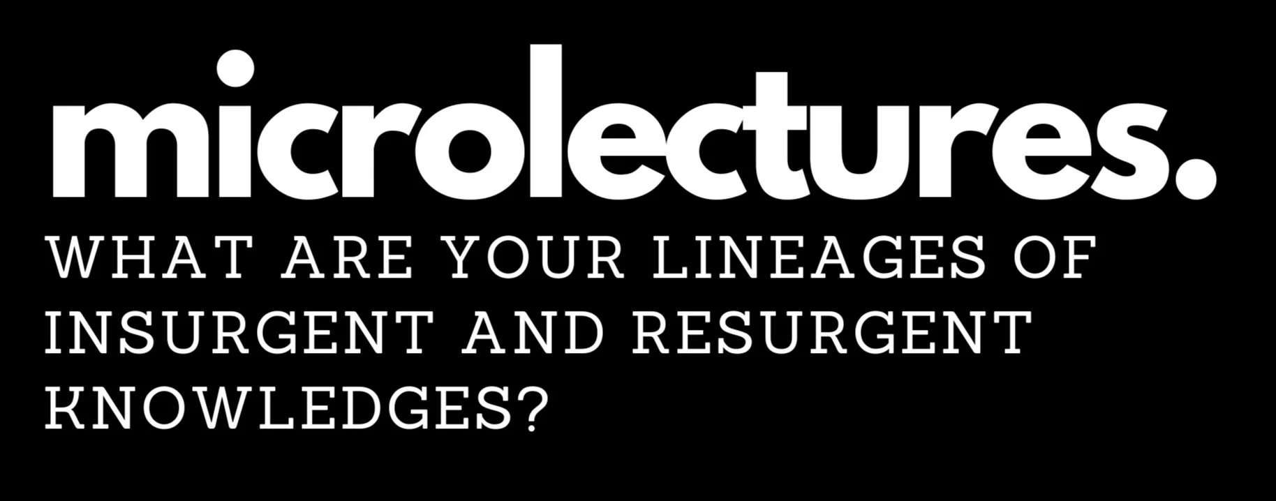 Microlectures — IRK LAB