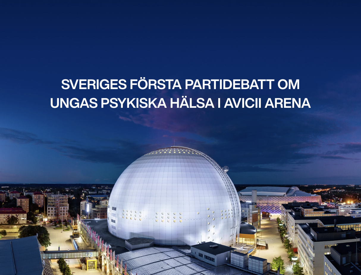 Historisk partidebatt om ungas psykiska hälsa arrangeras i Avicii Arena
