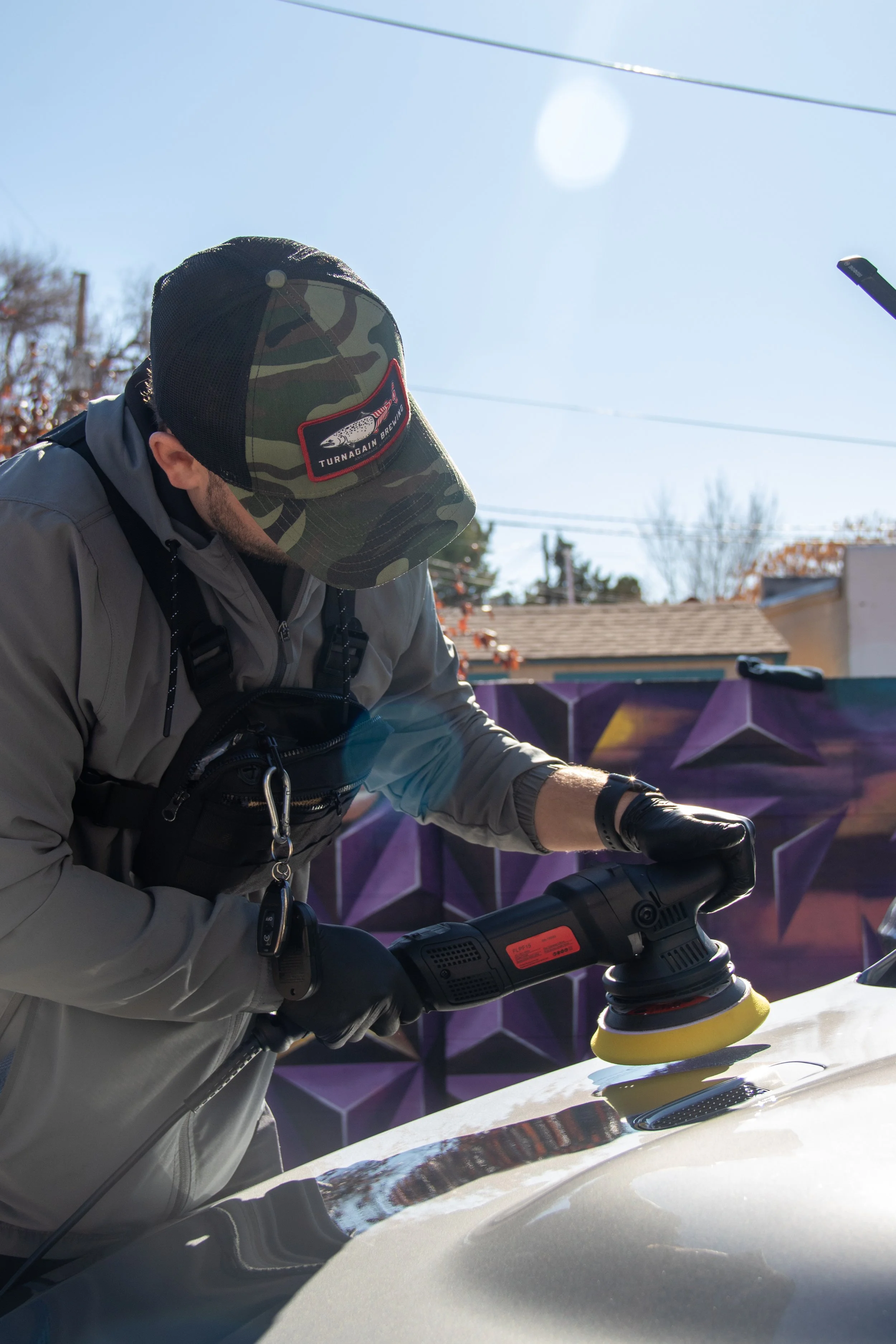 Before and after paint correction results showing swirl mark removal in Rio Rancho.