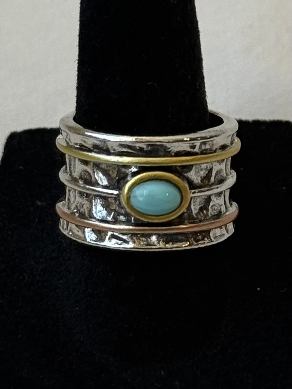 Size 7 - Multi metal Turquoise band