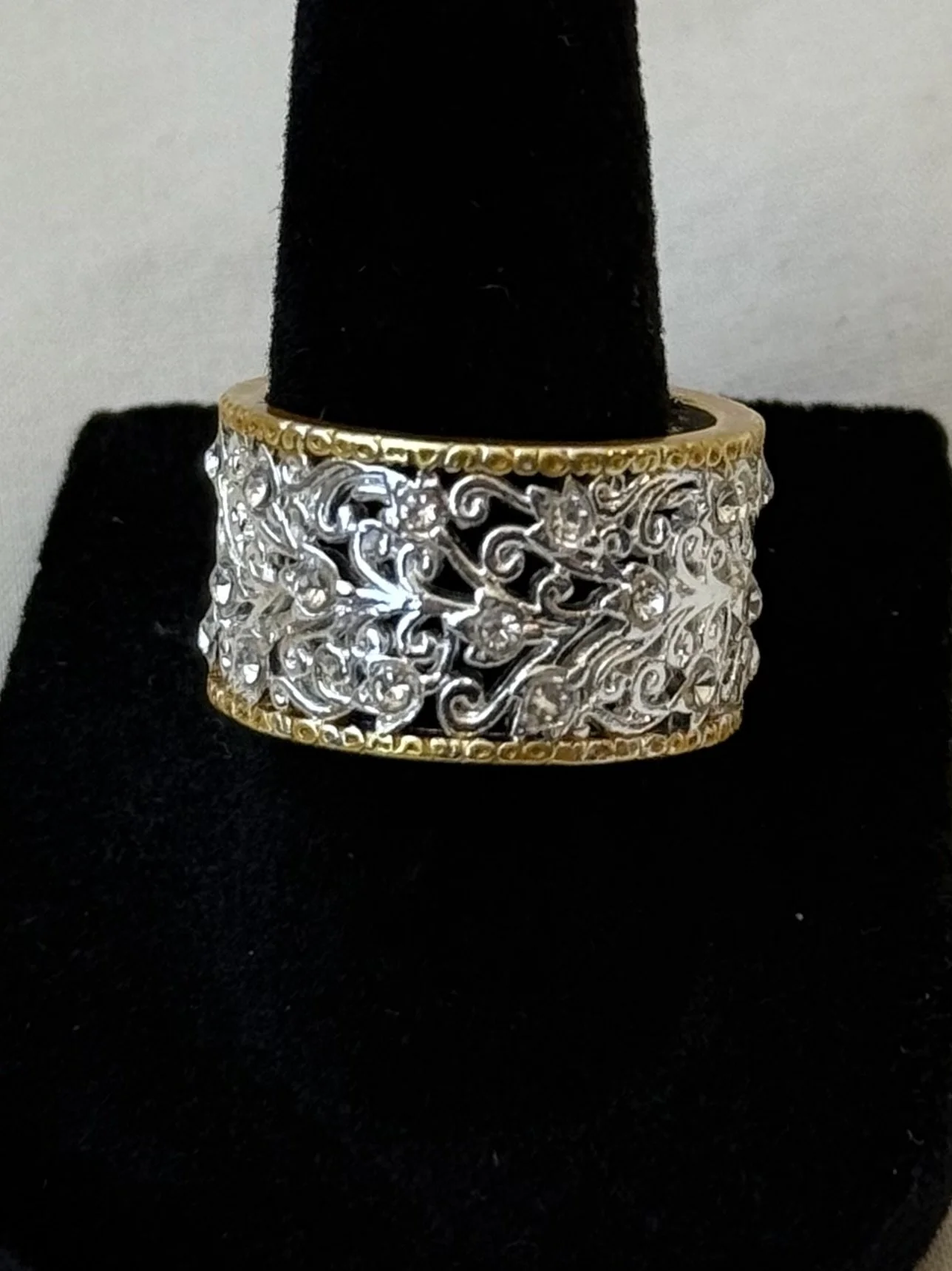 Size 7 - Filigree duel tone band