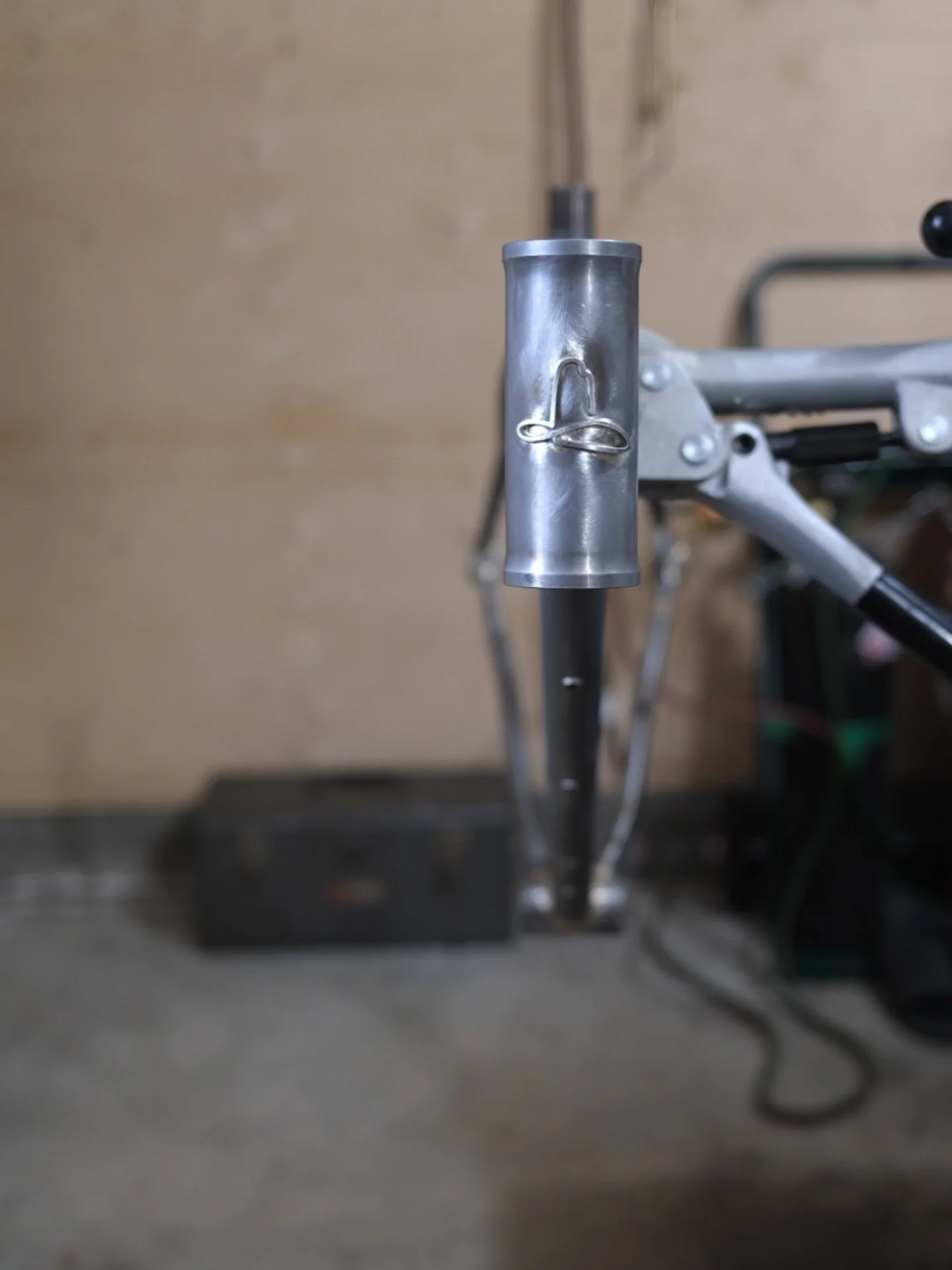 a little extra jewelry on this one. #steelisreal #headtubebadges #framebuilding