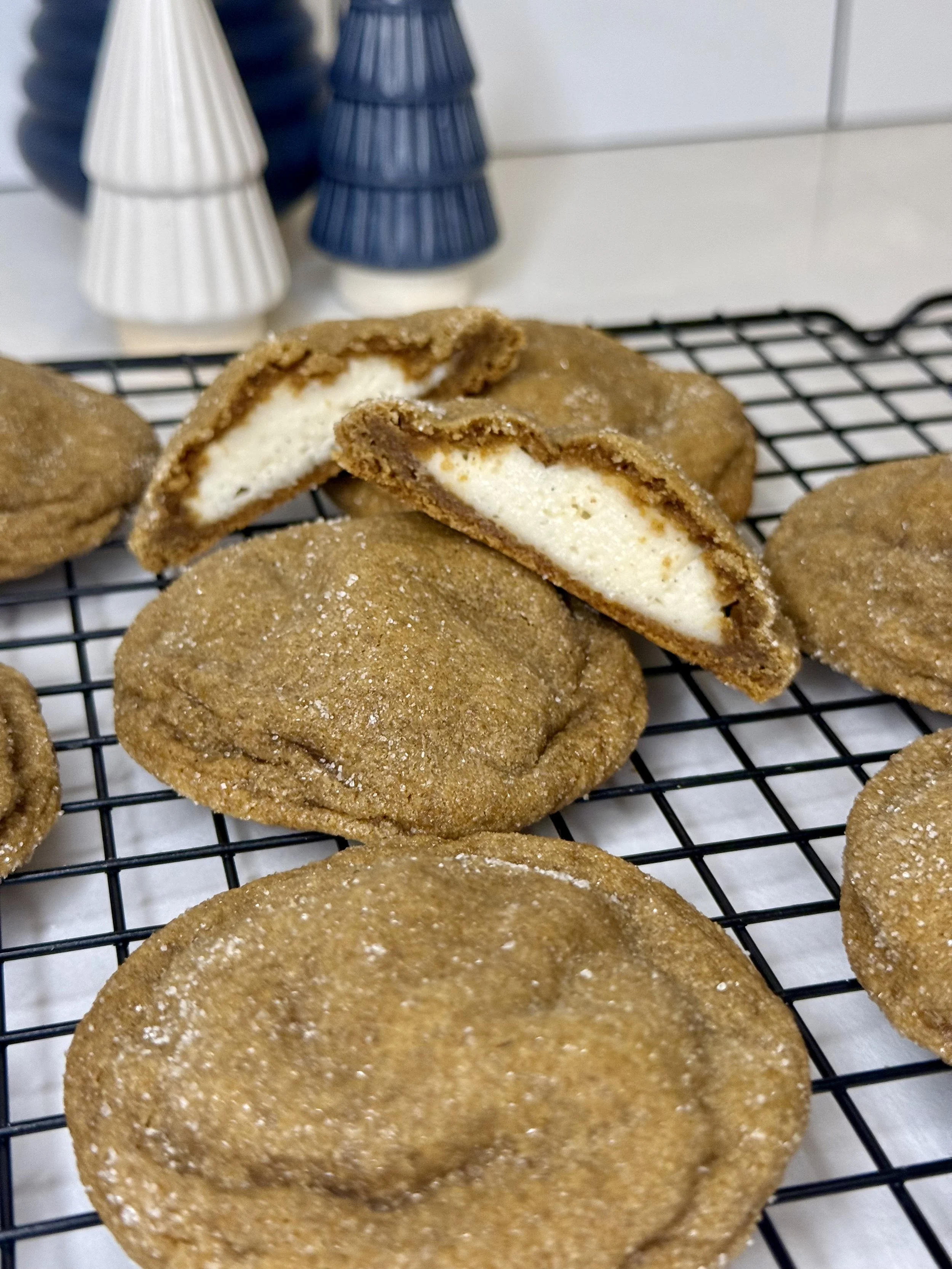Cream Cheese Stuffed Gingerbread Cookies