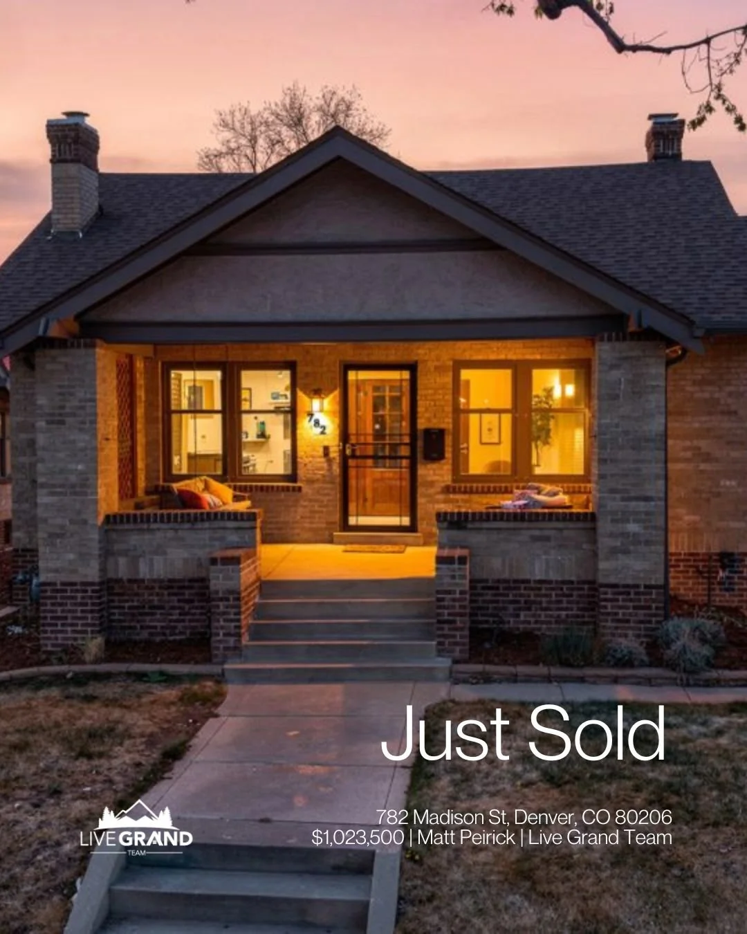 Just Sold!

782 Madison St, Denver, CO 80206
$1,023,500

Matt Peirick | Live Grand Team
720-608-6086
info@livegrandteam.com
www.livegrandteam.com

#coloradorealestate #coloradorealtor #denverrealestate #denverrealtor #denvercolorado