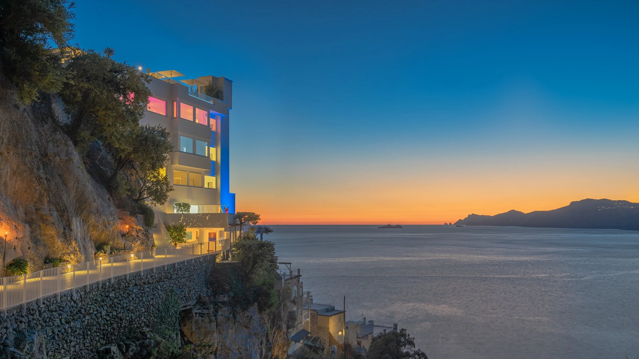 Luxury hotel overlooking Praiano on the Amalfi Coast