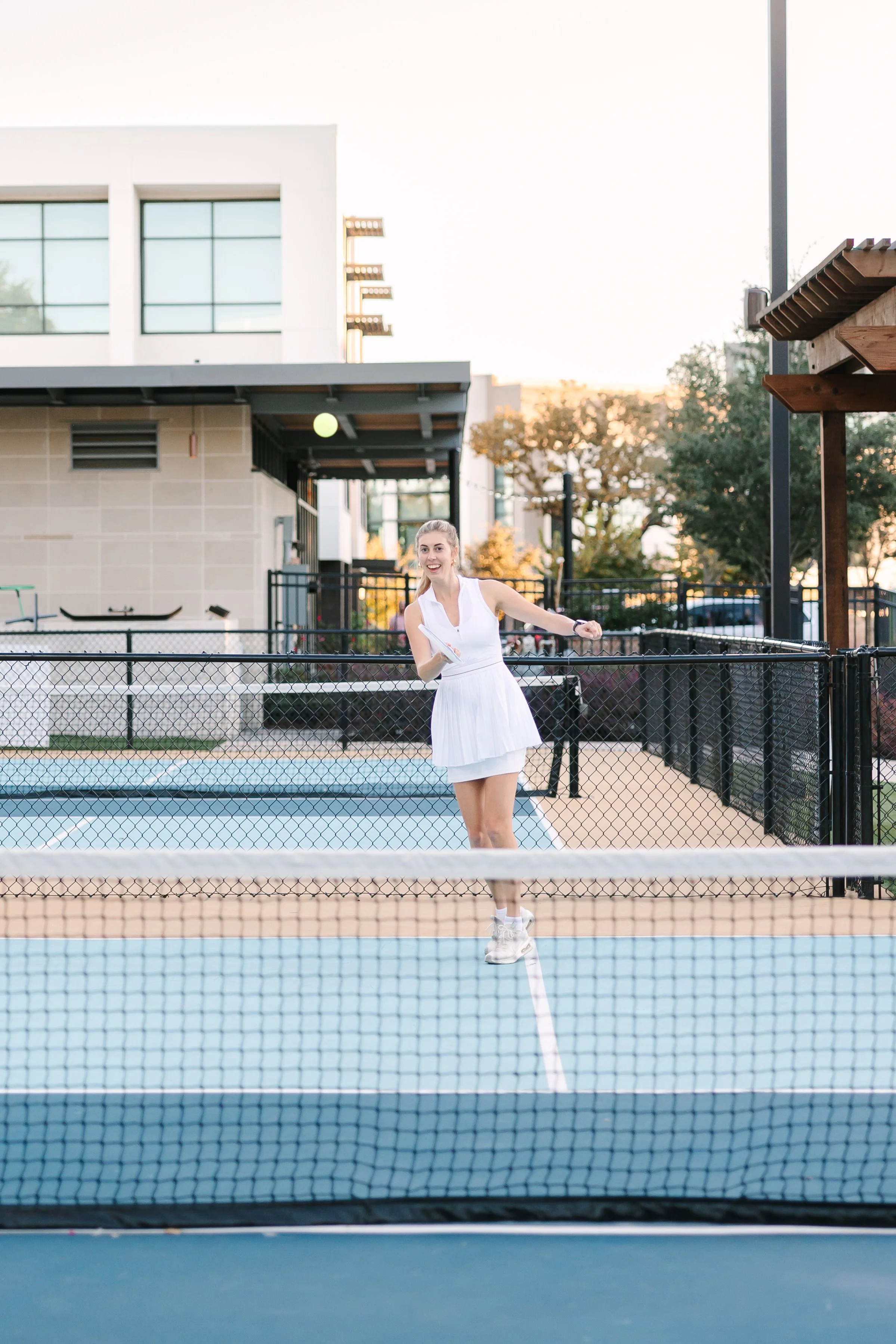 Attendee Plays Pickleball at Pickleball Mixer