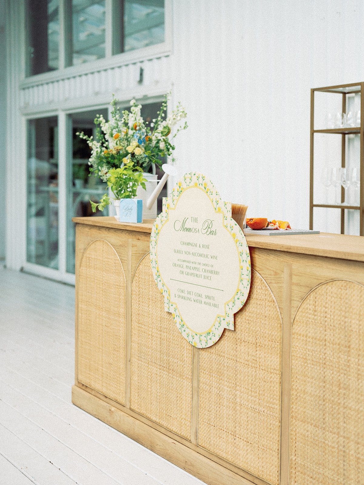 Custom Die Cut Yellow Floral Sign for Baby Shower with Growing Garden Theme in Houston, Texas