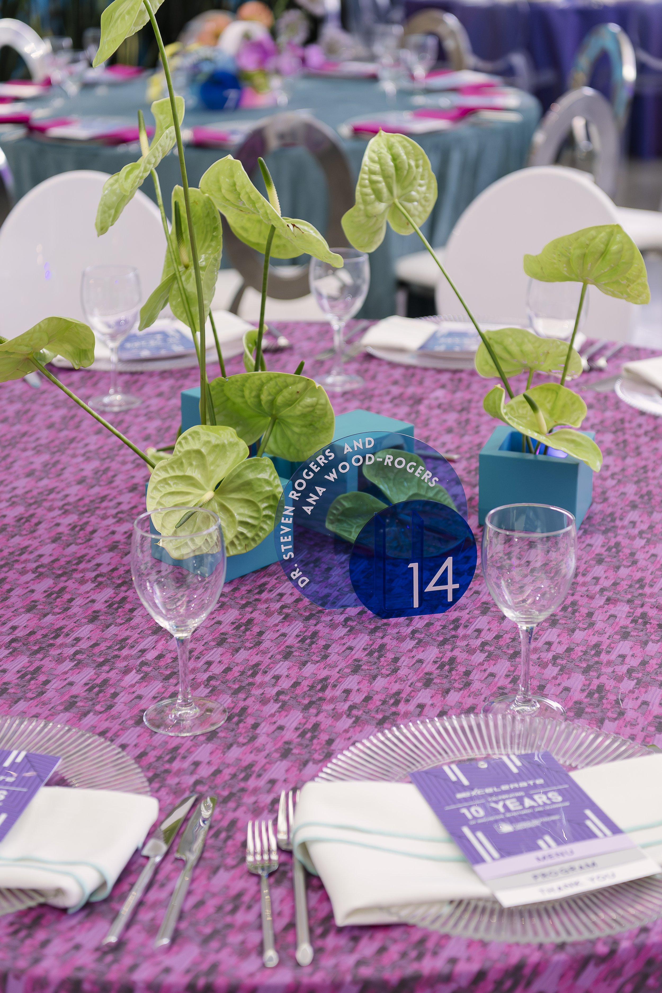 Menu for Florida Poly Technic University Company Gala Event in Purple with Program and Thank You