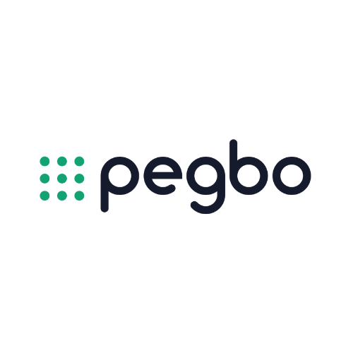 Pegbo logo with nine green dots arranged in three rows on the left and the word "pegbo" in lowercase black letters beside it.