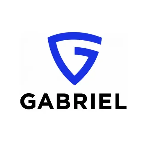Logo with a blue shield shape and the letter G inside, below the word GABRIEL in bold black letters to represent Gabriel Protects is an AI-powered emergency response platform.