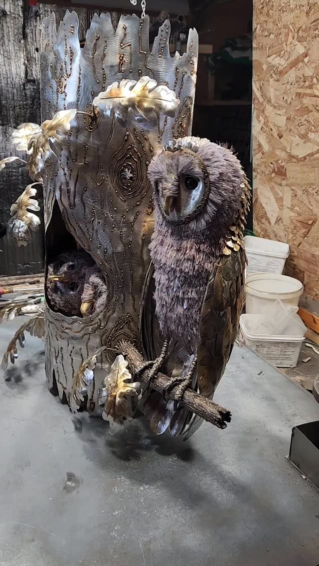 Family is complete π¦π¦π¦
Had fun making this one!
www.whiteravenartistry.com
.
.
.
.
.
#owl #owlfamily #owlart #owlsculpture #metalowl #metalart #metalwork #metalsculpture #weldingartist #weldingart #welder_world #weldingclub #WeldLife #weldaddi