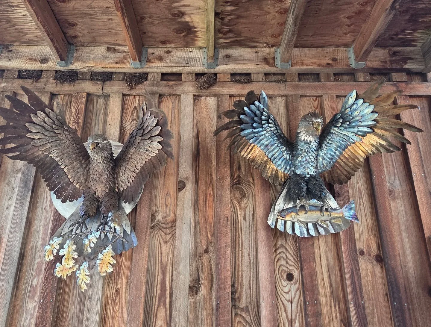 Two eagles. Same spirit&mdash;different energy. 🦅

One grounded and earthy.
One bold and vibrant.

Which one speaks to you? ✨

www.whiteravenartistry.com
.
.
.
.
.
#MetalArt #EagleArt #WeldedArt #Handmade #NatureInspired
