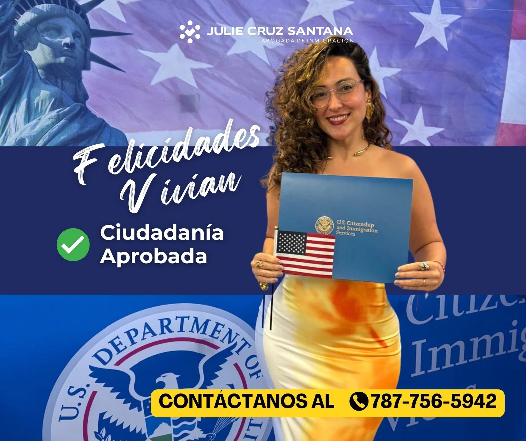Nuestra clienta, Vivian de Colombia 🇨🇴, no solo removi&oacute; sus condiciones de residencia, sino que logr&oacute; su Ciudadan&iacute;a con un estudio fuerte y mucha dedicaci&oacute;n.
Este es el resultado del esfuerzo y la resistencia. &iexcl;Un 