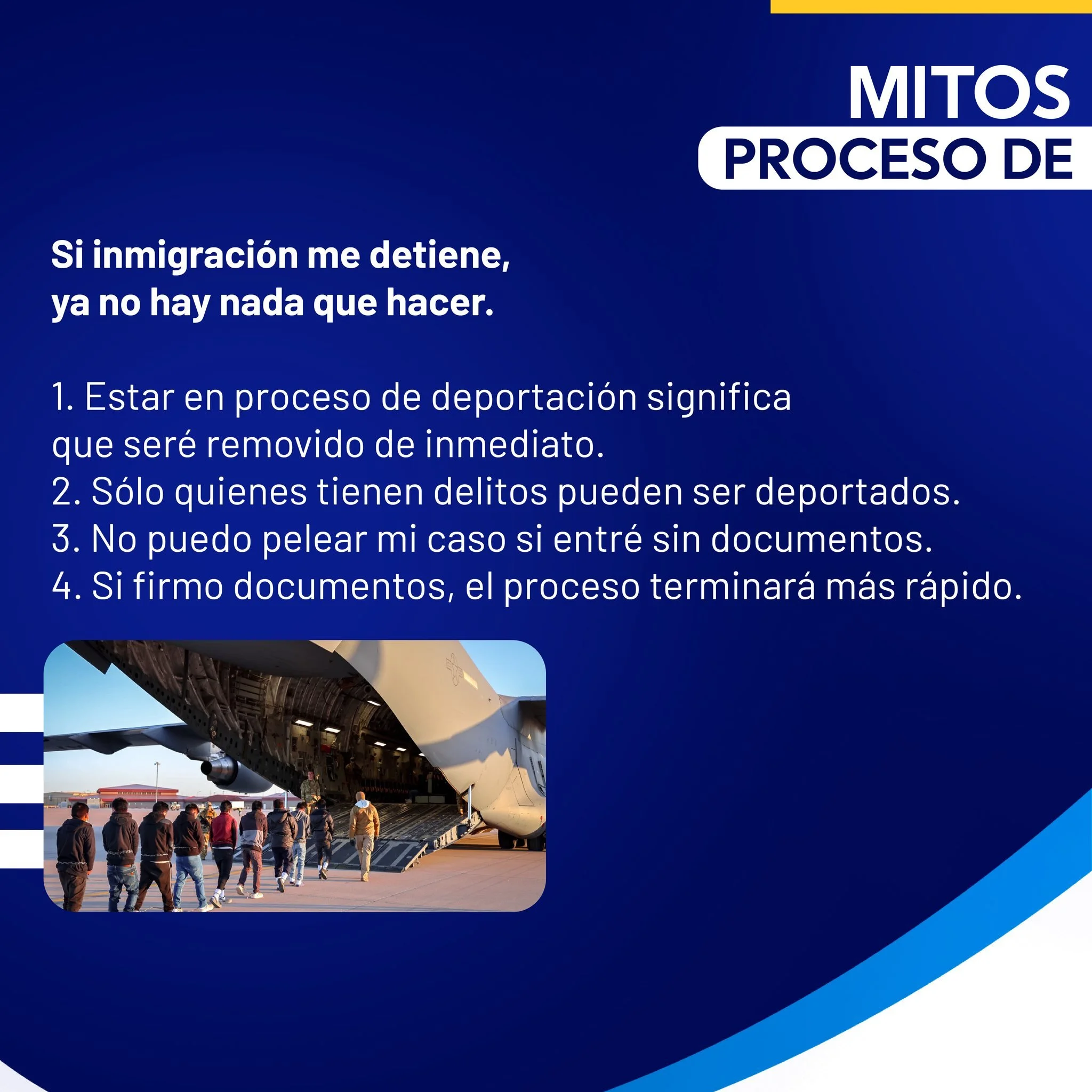 Estar en proceso de deportaci&oacute;n puede sentirse abrumador, pero no significa que no existan opciones.

En muchos casos, hay defensas legales que pueden presentarse ante el juez de inmigraci&oacute;n. Lo m&aacute;s importante es no ignorar el pr