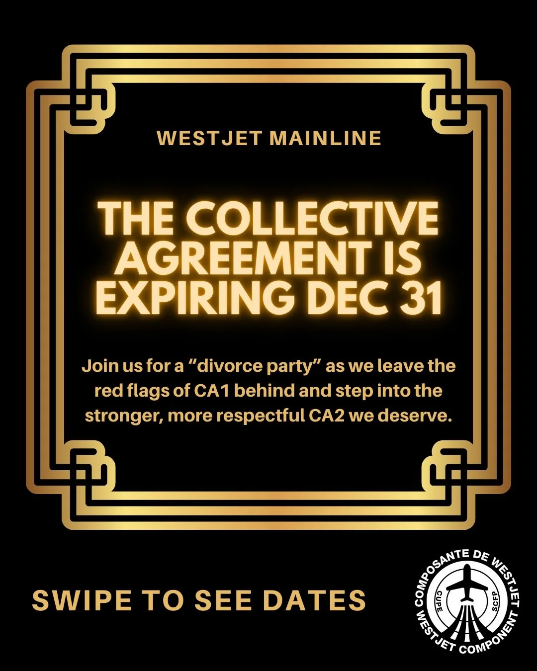 To mark the end of the WestJet Mainline CA1 we are having a divorce party in all of our bases! Registration details will be released soon!