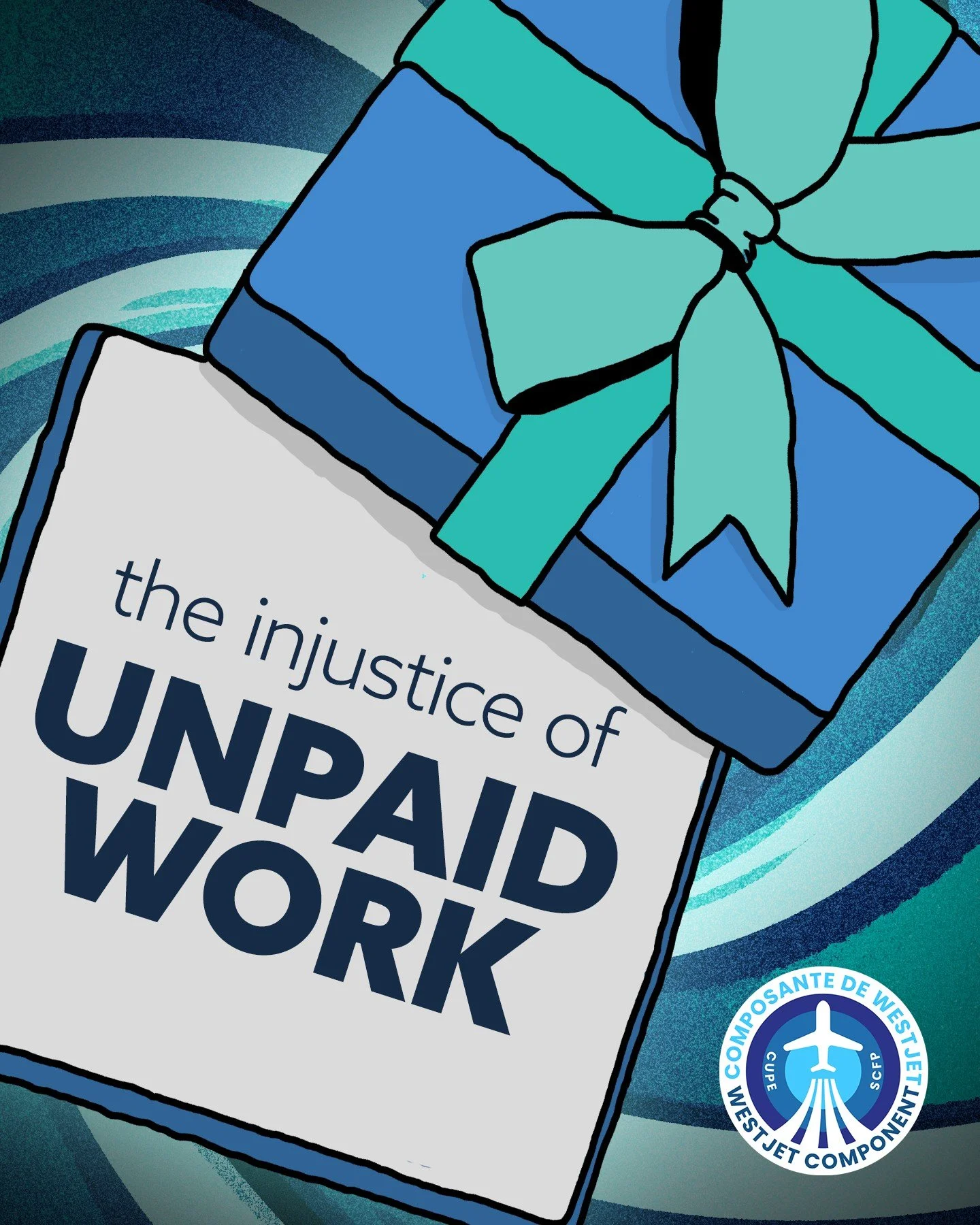 It&rsquo;s the busiest travel period of the year. By the end of the holiday season, flight attendants will have worked hours and hours unpaid.  Send a letter to WestJet right now to demand better. Link in bio.