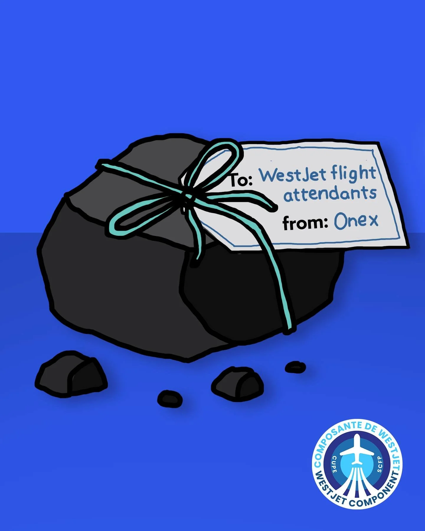 It&rsquo;s the holidays, but WestJet is giving the gift of unpaid work. Flight attendants work thousands of hours a year unpaid. Send a letter to WestJet right now to demand better. Link in bio.