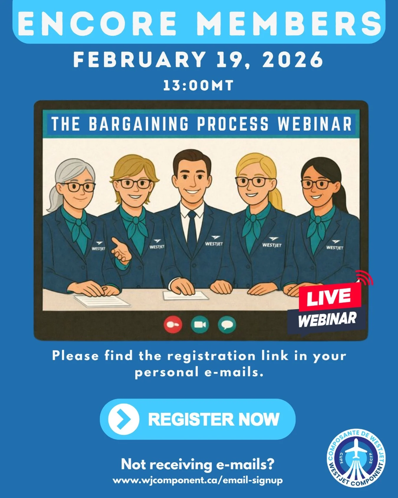 Encore Members! Your bargaining committee is hosting a virtual townhall that covers important topics such as as the bargaining cycle, the role of the collective agreement, the importance of being united, and several other key topics. Registration det