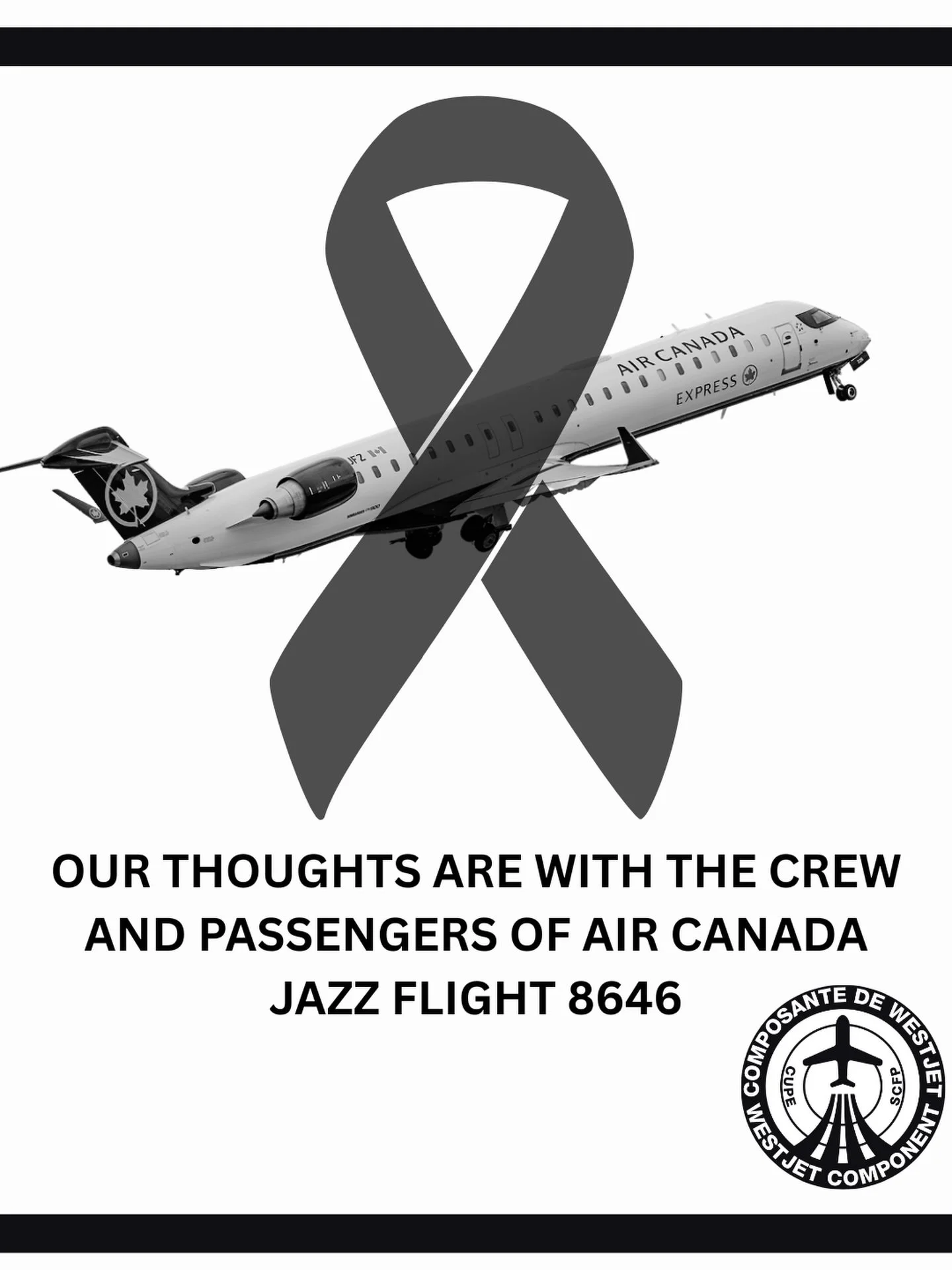 We are deeply saddened by the tragic incident involving Air Canada Jazz Flight 8646 in New York. Our thoughts and heartfelt condolences go out to the crew, their colleagues, and all passengers affected.

We are holding their families and loved ones c