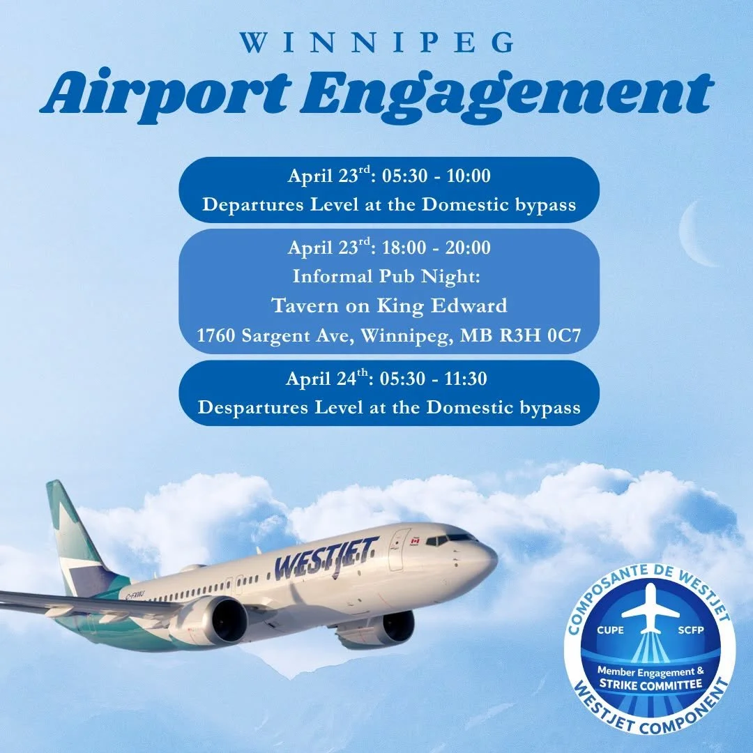 YWG Base! Our Member Engagement Committee will be in Winnipeg April 23 and 24 with a pub night event on April 23rd! We hope to see you there!