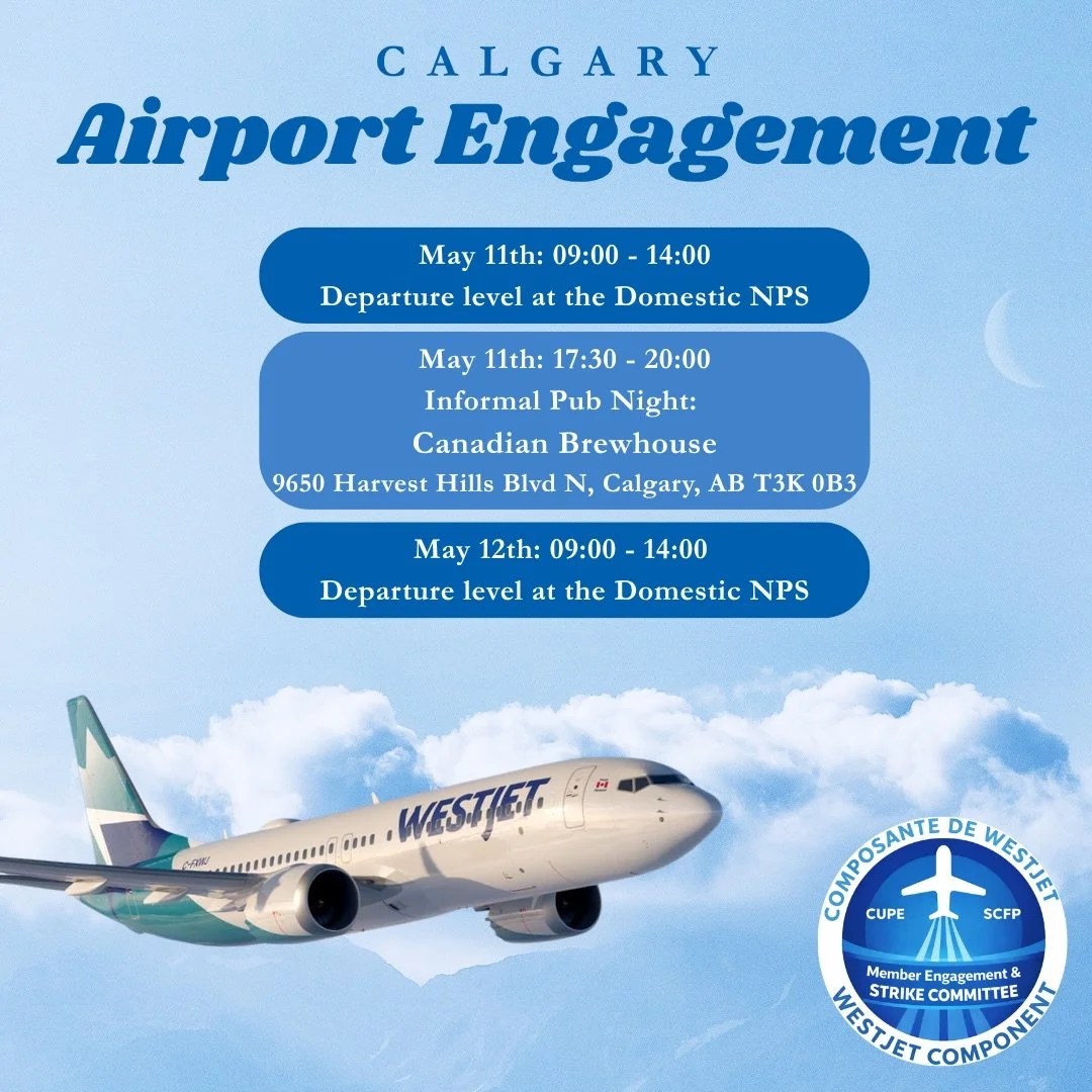 To our Western bases! We have Member Engagement events in YYC, YEG, and YVR coming up this May! We hope to see you out here. We are looking forward to connecting, answering questions, and there will be swag available! For those on layover you are wel