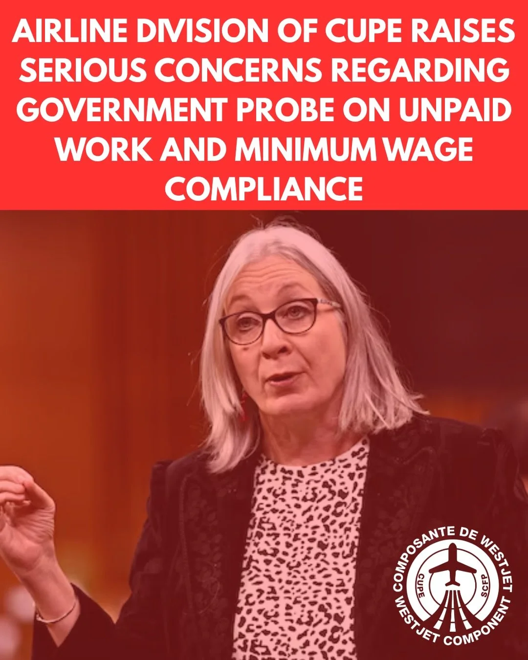 The Airline Division of CUPE has written to the federal government raising concerns with conclusions reached through airlines&rsquo; minimum wage compliance self-audits as part of Phase 2 of the review into unpaid work in the airline industry.
As thi