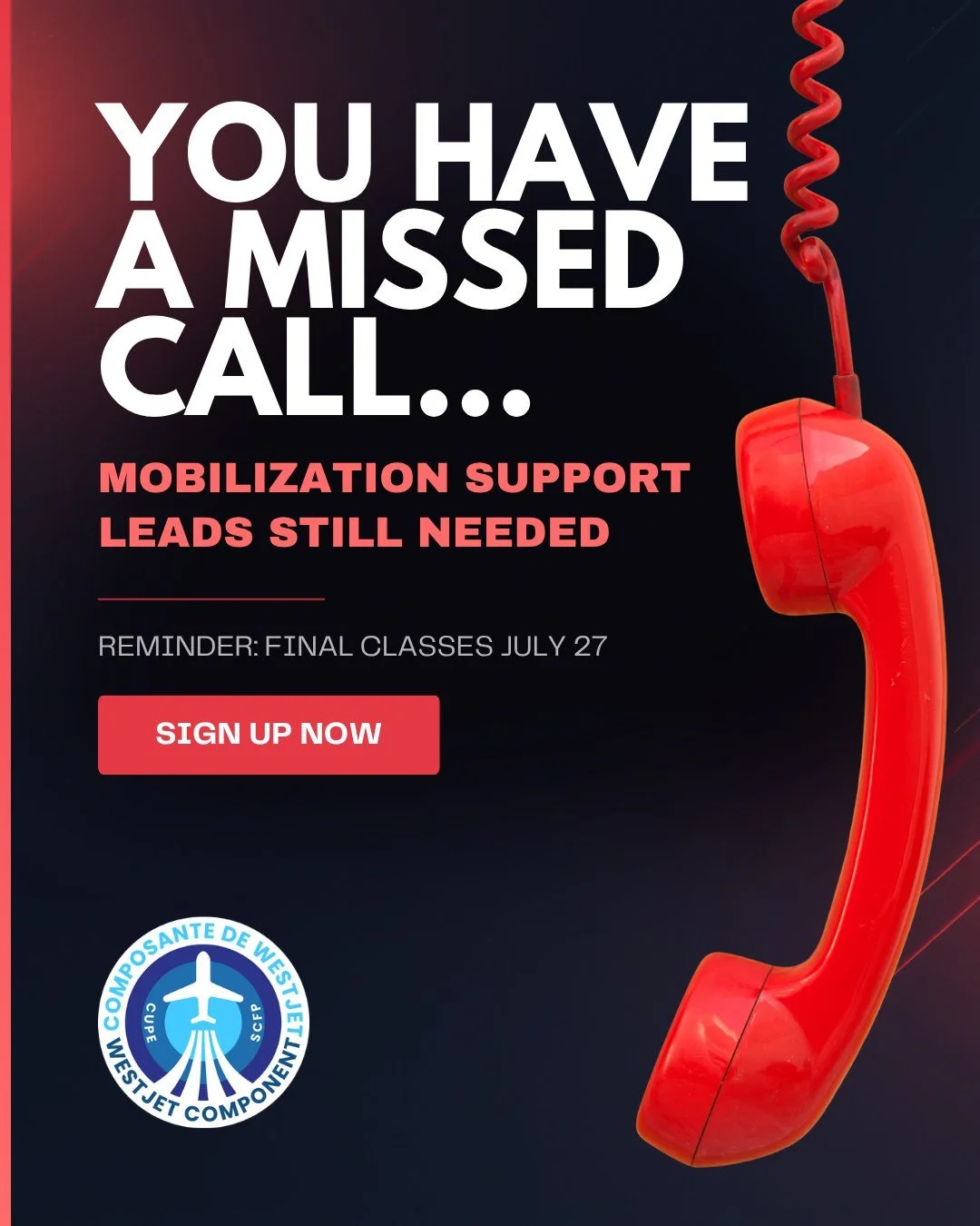 Our strike vote showed our strength. Now we need to build that strength on our picket lines.

The final Mobilization Support Lead training sessions are July 27, and we still need more volunteers across all bases.

⚠️ Reminder: At least one trained Pi