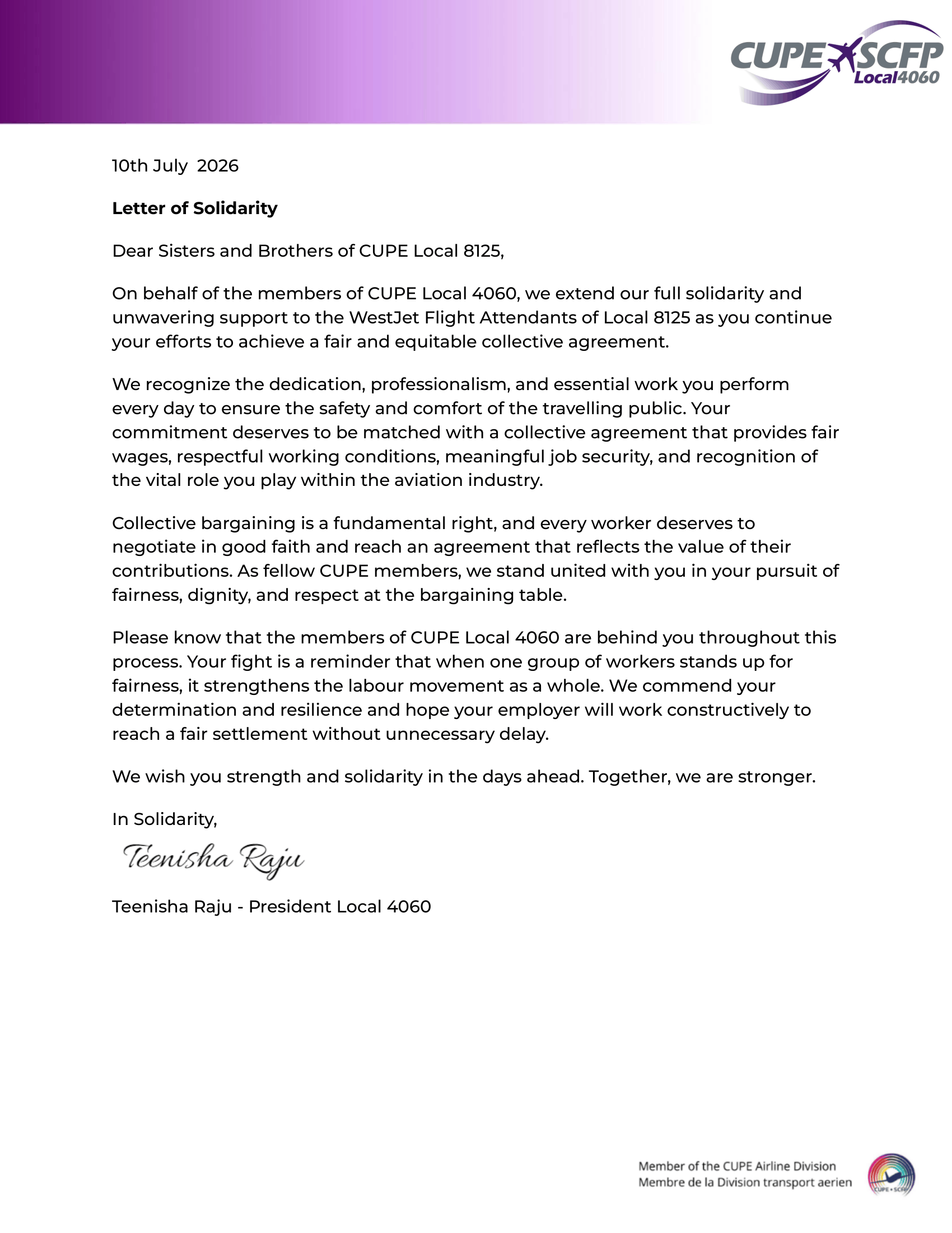 CUPE Local 4060 (Flair Cabin Crew)