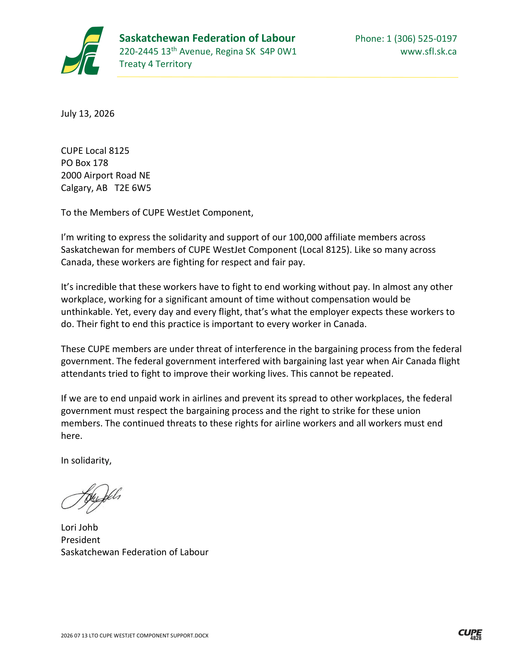 Saskatchewan Federation of Labour