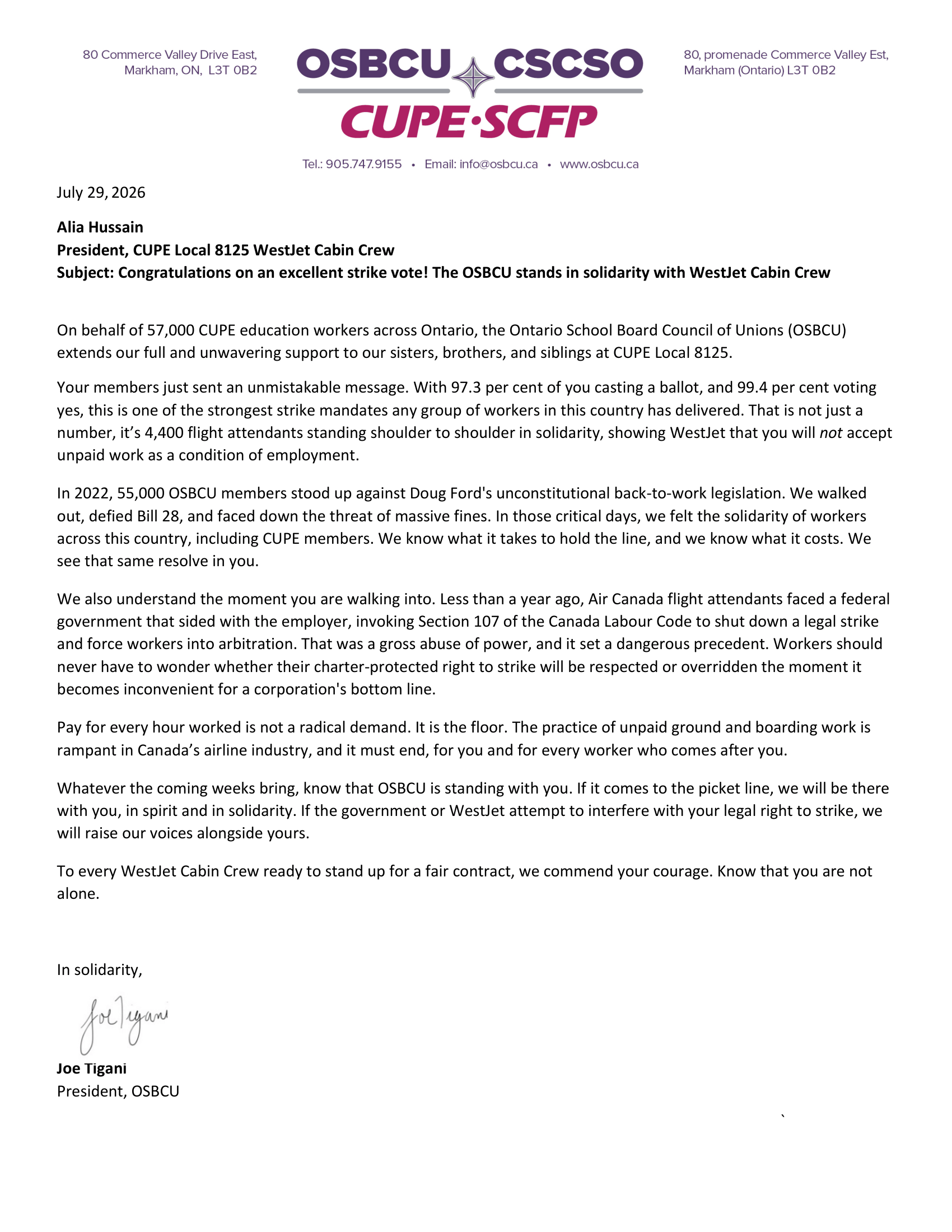 CUPE WestJet, Letter of Support OSBCU 29.07.2026-1.png