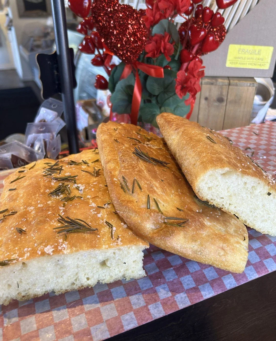 Fresh homemade Focaccia available daily at the Mercato!