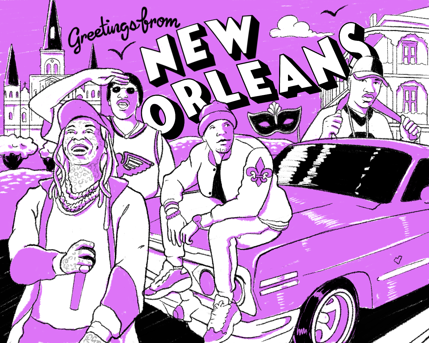 New Orleans, L to R: Lil Wayne, Master P, Curren$y, Juvenile.