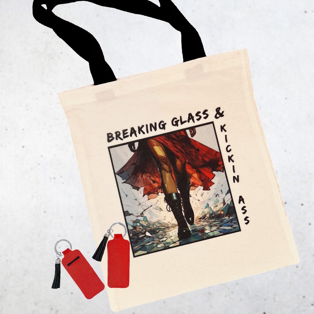 Breaking Glass Tote Set with Keychain