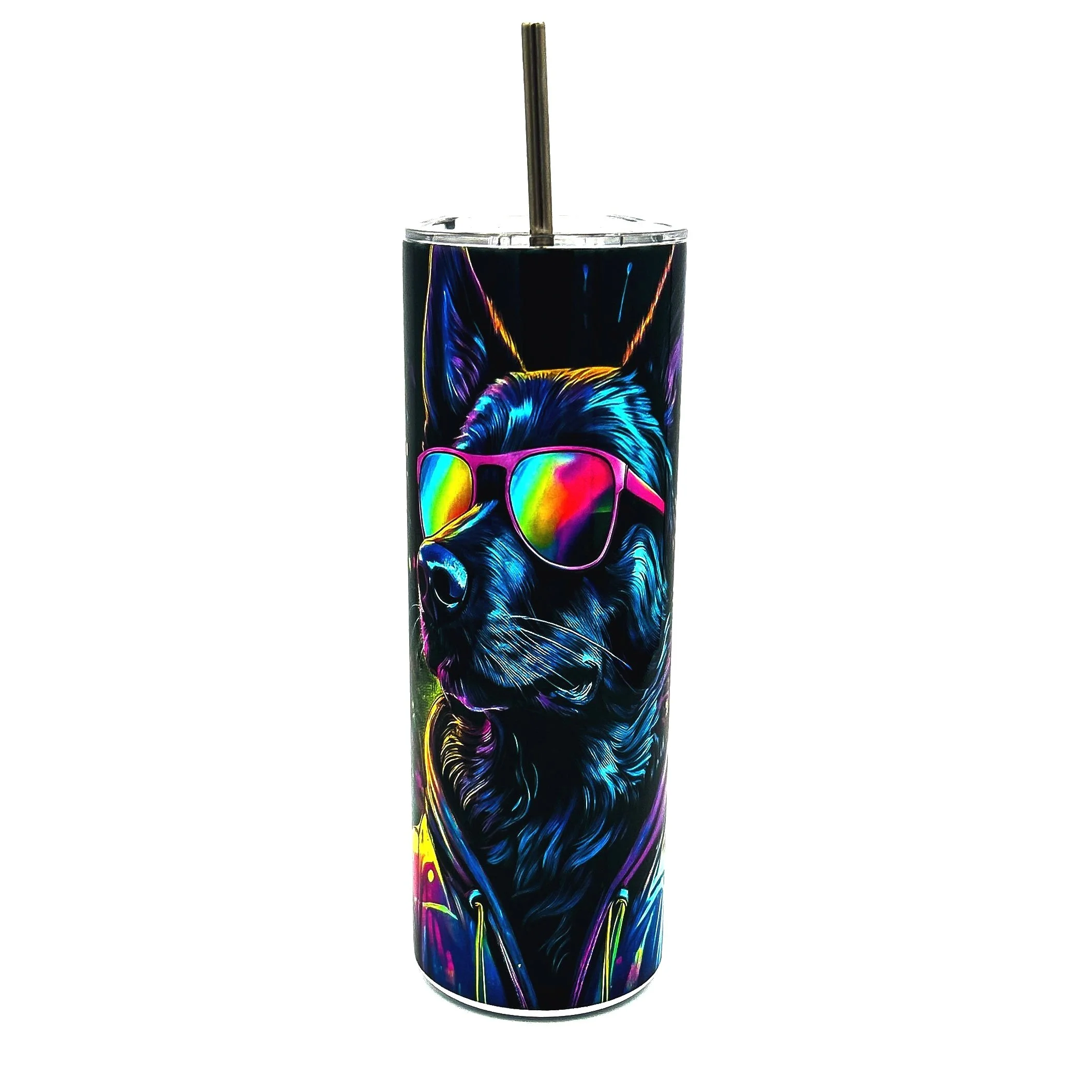 Neon German Shepherd Tumbler 20oz