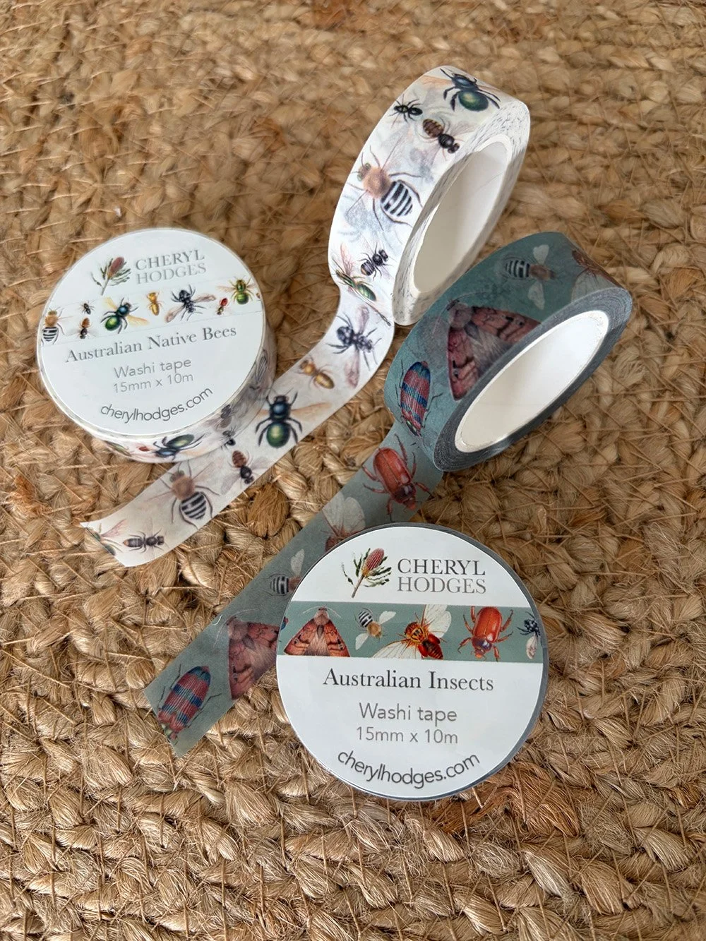 Washi tape 2 rolls - Australian Native Bees and Australian Insects