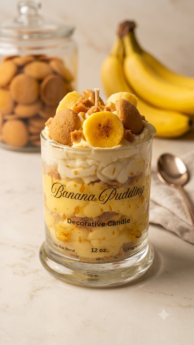 Classic Banana Pudding Decorative Candle
