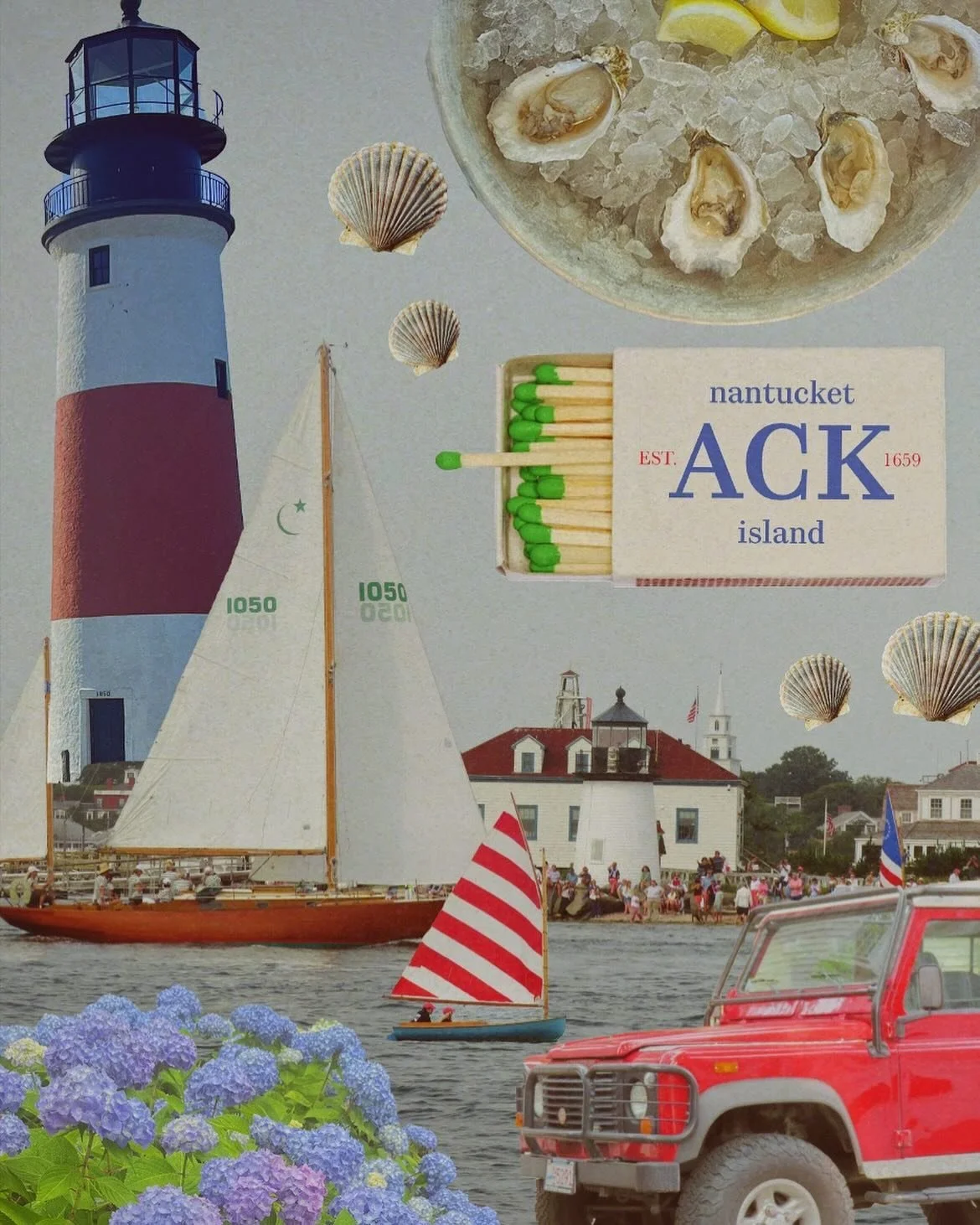 Nantucket Island collage I did on photoshop! Take me back😌🌊