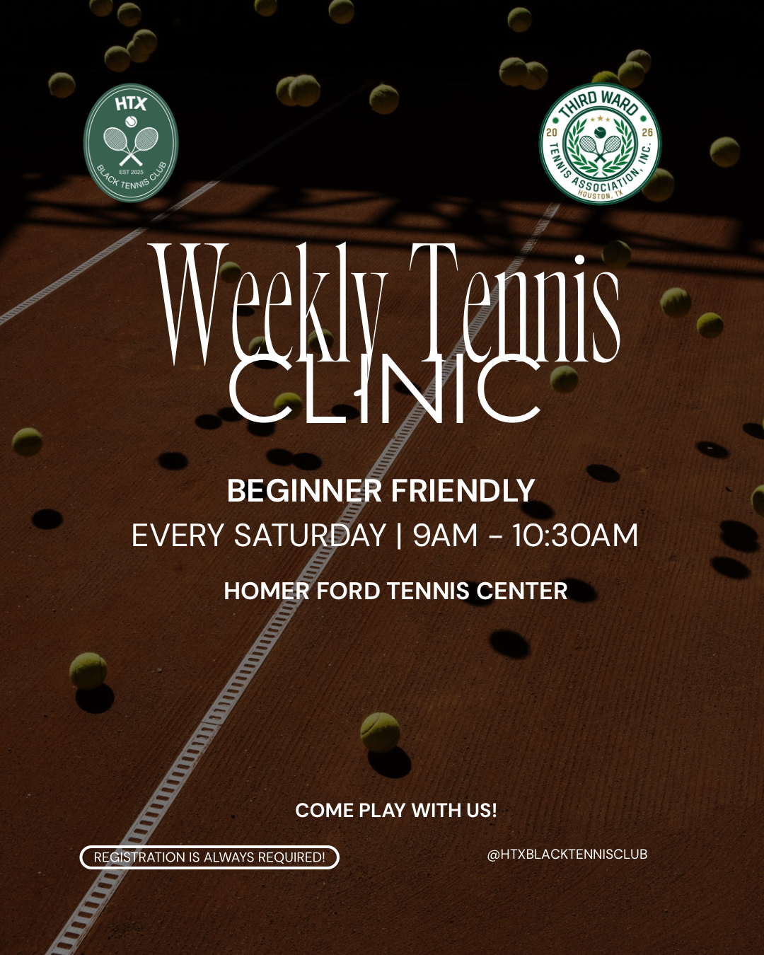 Weekly Tennis Clinic - 2 for 1