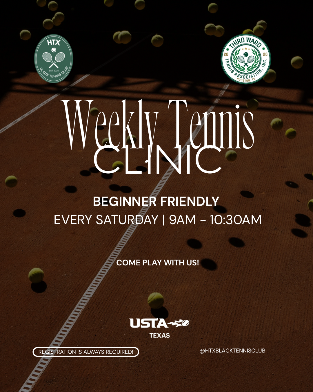 Weekly Tennis Clinic - 2 for 1