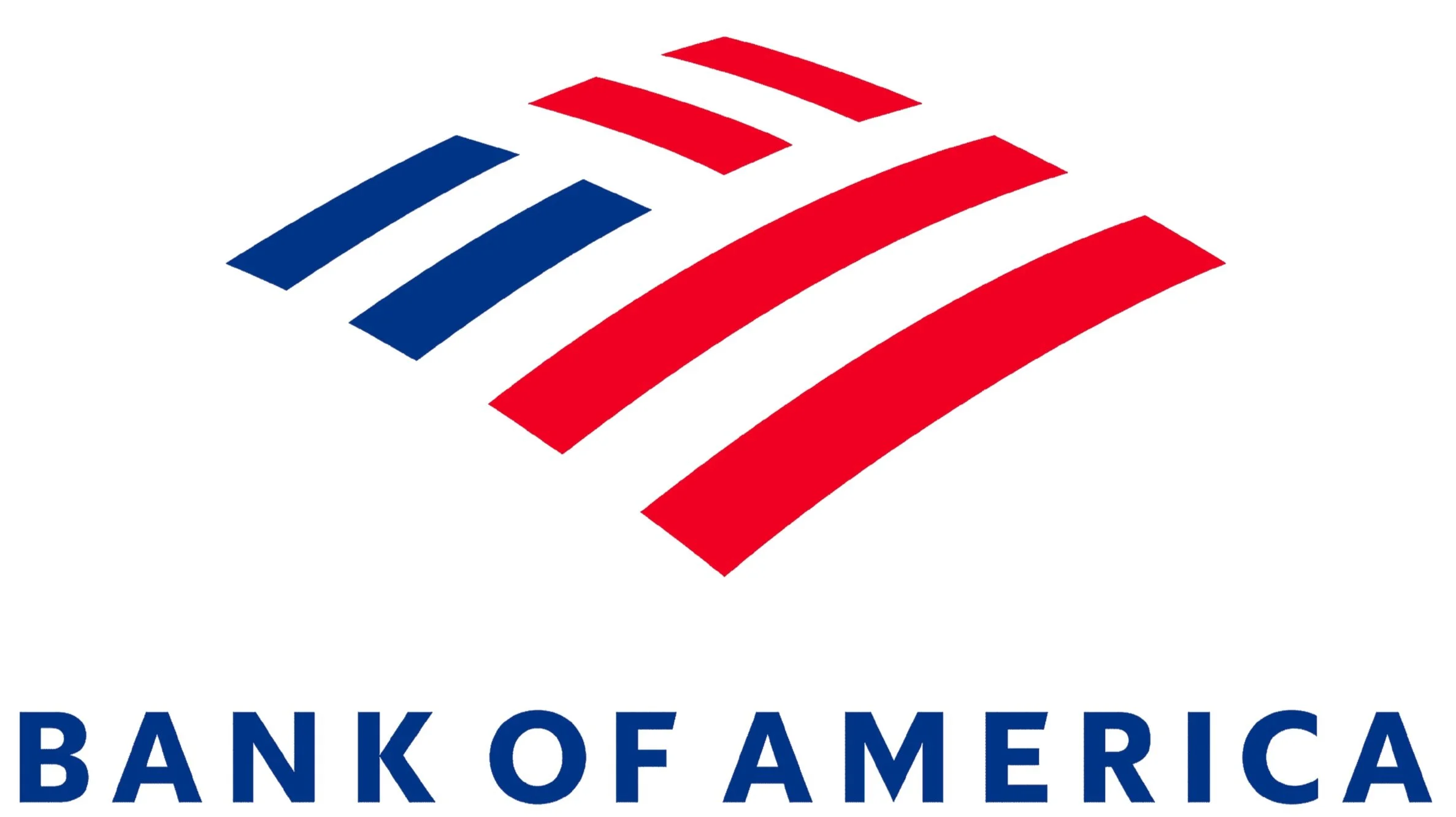 Bank of America logo with red and blue stripes.