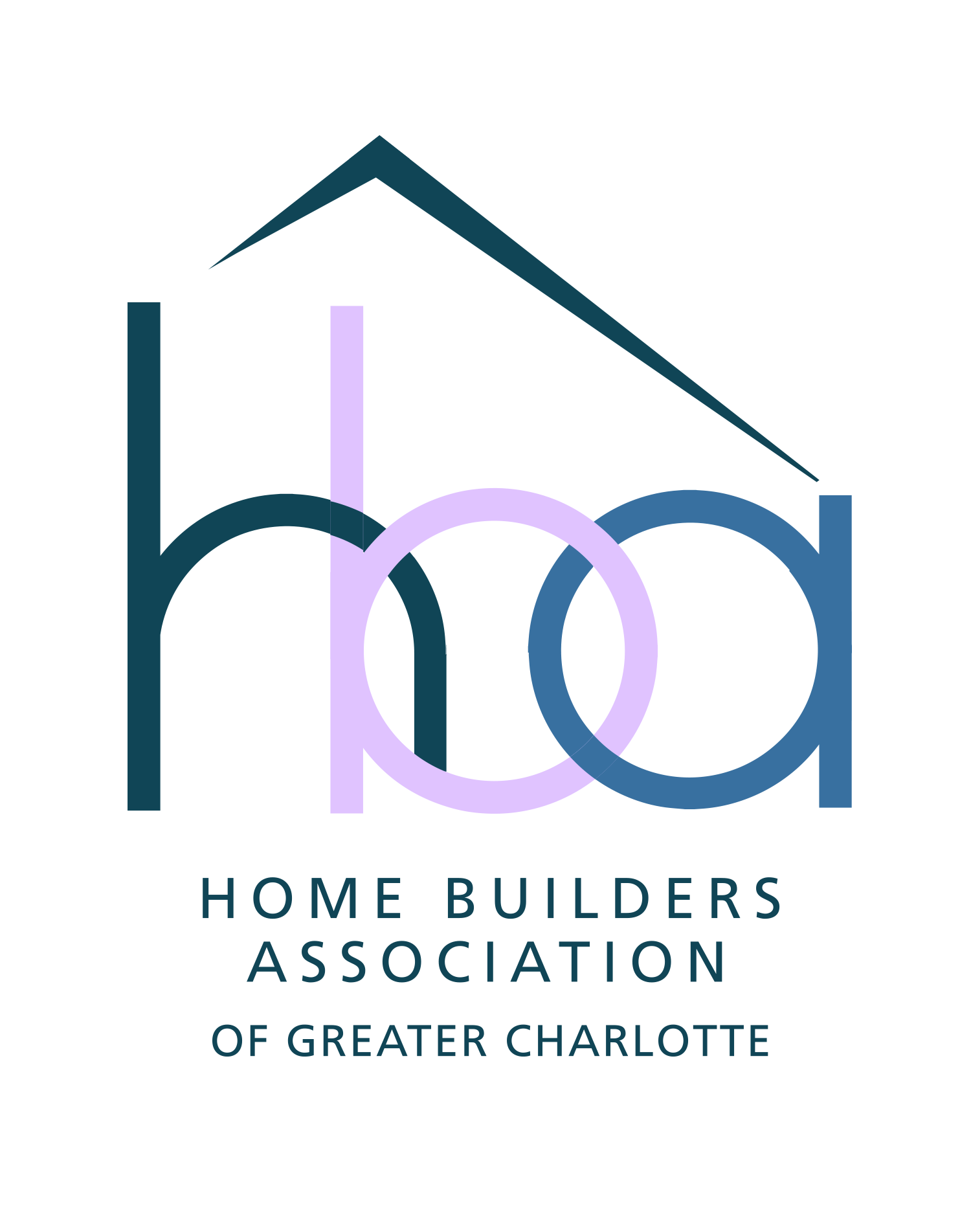 Logo of the Home Builders Association of Greater Charlotte with overlapping letters 'H', 'B', and 'A' in shades of purple and blue, and full text below reading 'Home Builders Association of Greater Charlotte'.
